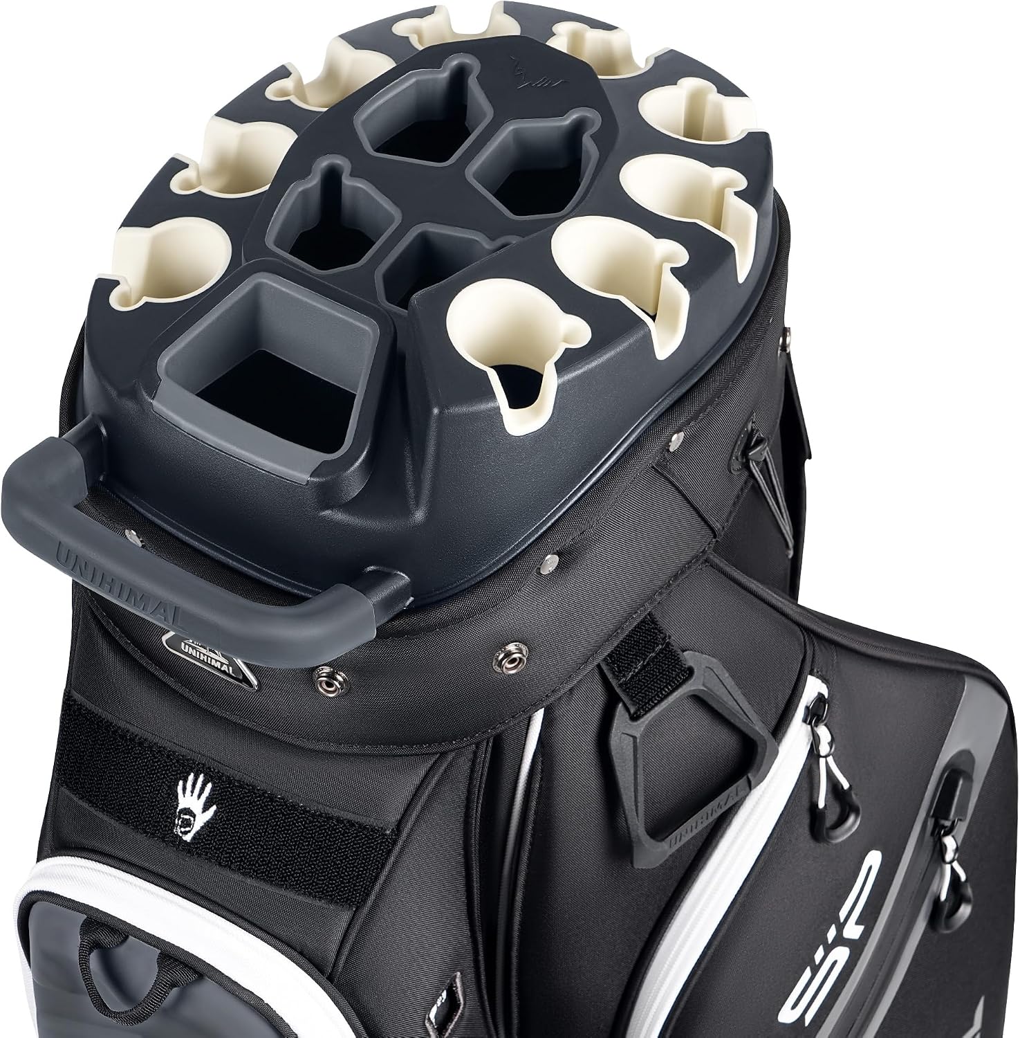 StablePoint Golf Cart Bag with 14-Way Full-Length Divider Top | S&T-Lock Golf Bag for Men with Magnetic Pocket, Cooler Pocket & Rain Cover