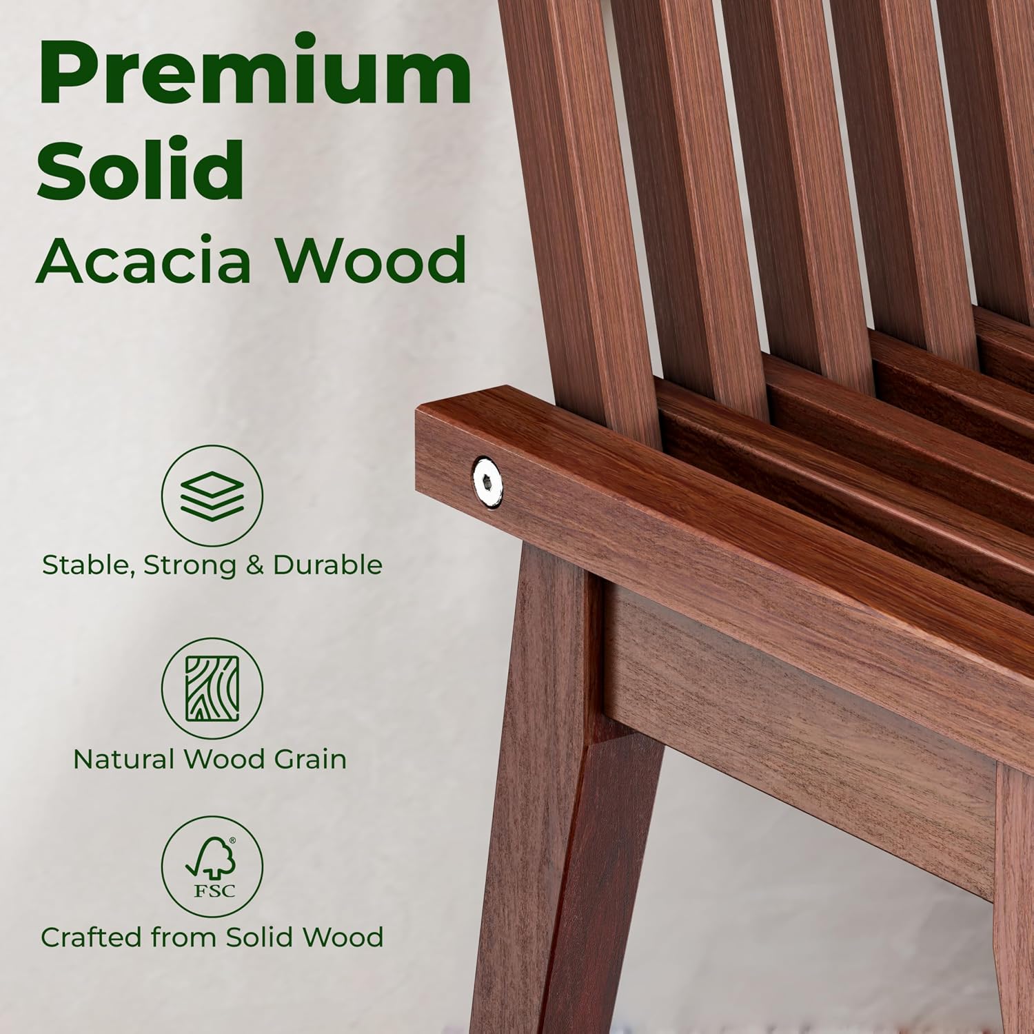 Melino Wooden Bench Outdoor 47" Convertible Acacia Wood Bench, Solid Wood Indoor Patio Benches for Outdoors