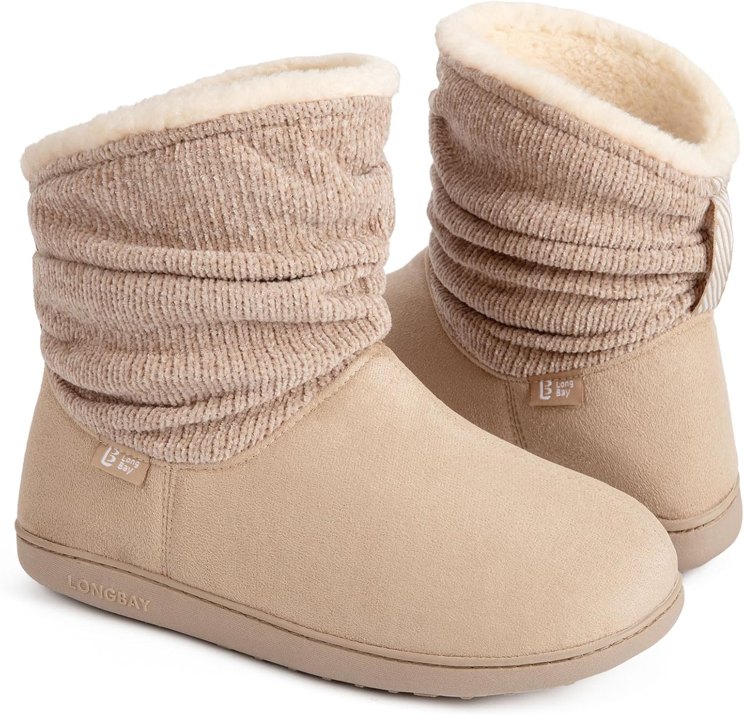 LongBay Slippers Boots for Women Warm Winter Fuzzy Bootie House Shoes Gifts