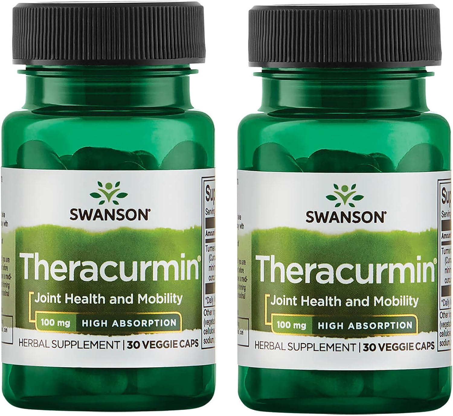 Swanson Theracurmin - Herbal Supplement Supporting Joint Health & Mobility - Formulated for High Absorption - (30 Capsules, 100mg Each)