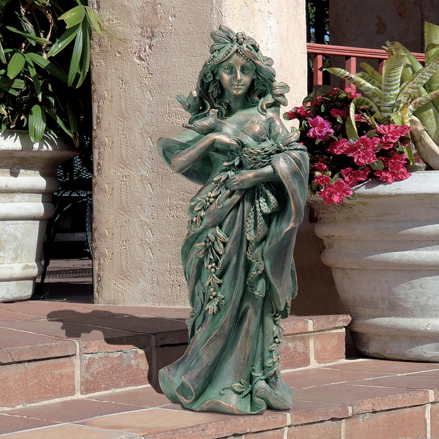 Design Toscano NG31497 Mother Nature Maiden of the Forest Statue,Full Color