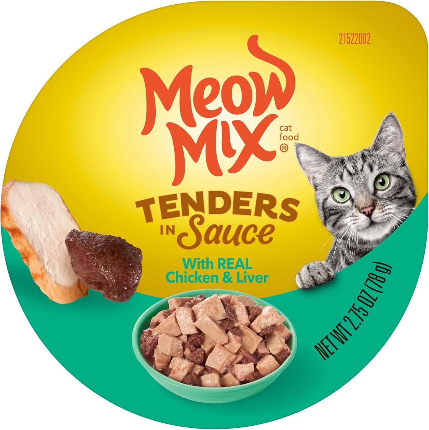 Meow Mix Tenders in Sauce, Wet Cat Food with Tuna & Whole Shrimp, 12 Cups