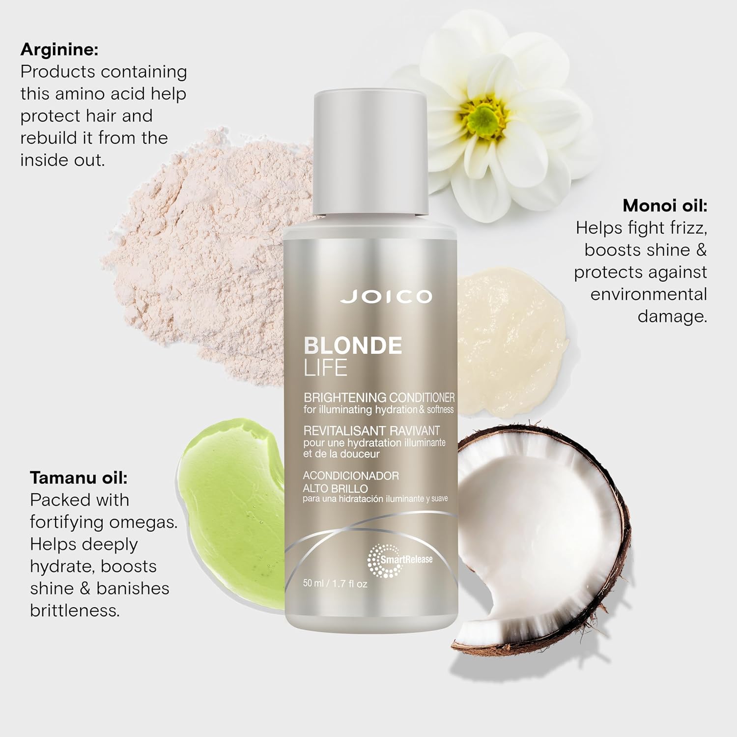 Joico Blonde Life Brightening Conditioner | For Blonde Hair | Illuminate Hydration & Softness | Add Softness & Smoothness | Sulfate Free | With Monoi & Tamanu Oil