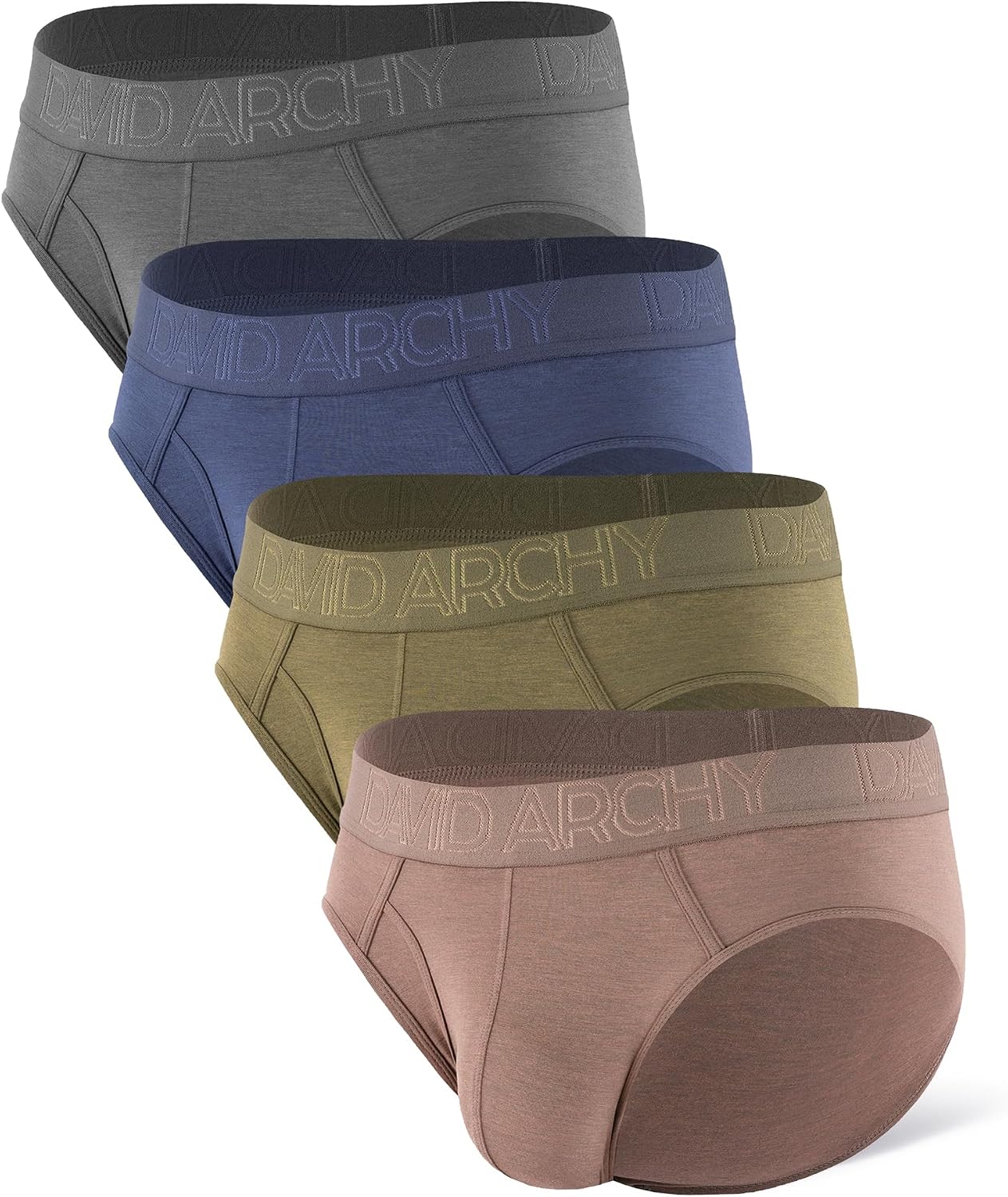 DAVID ARCHY Men's Bamboo Rayon Briefs Underwear Breathable Support Pouch