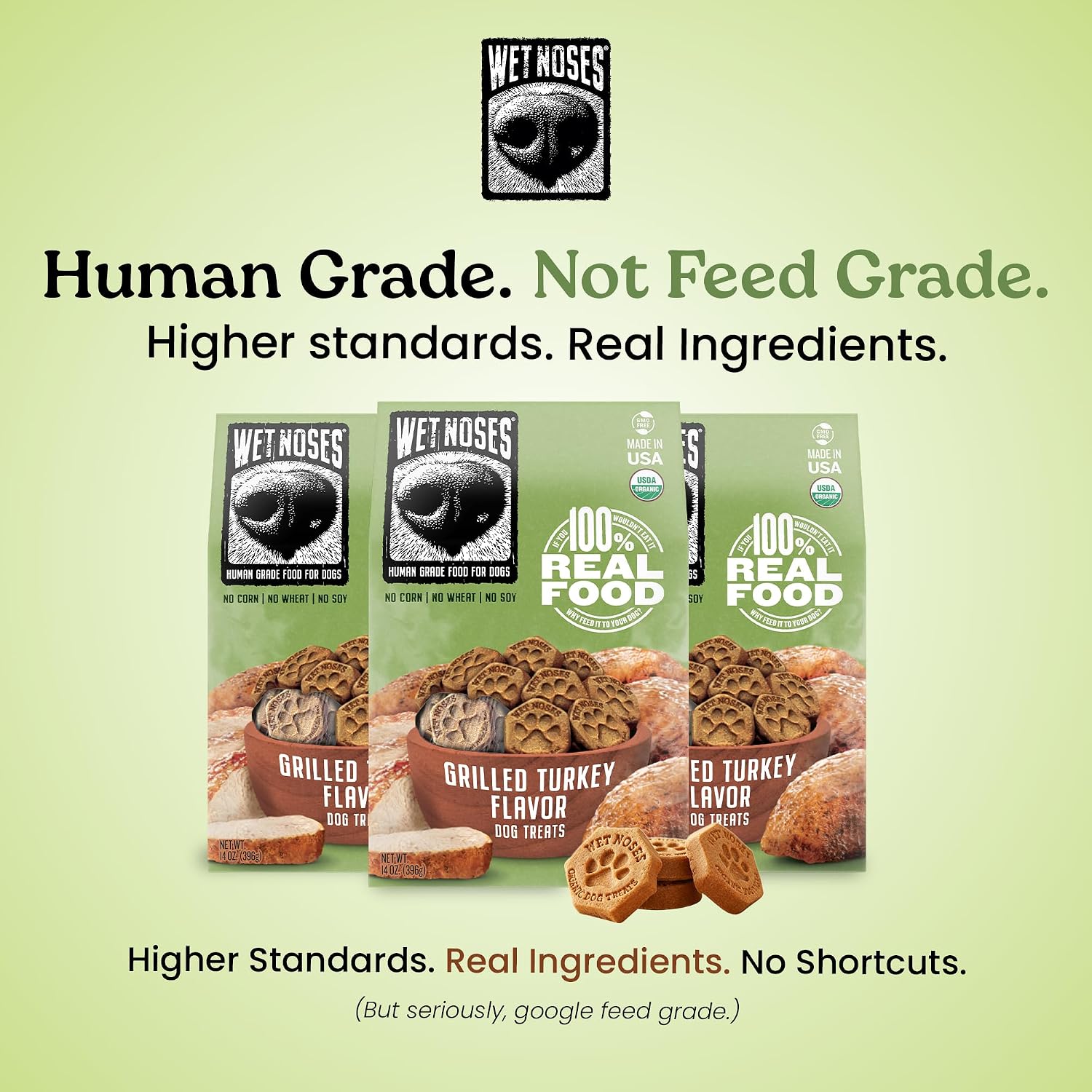 Wet Noses Organic Crunchy Dog Treats – All-Natural, Human-Grade, Non-GMO, Healthy Training & Delicious Snacks for Dogs