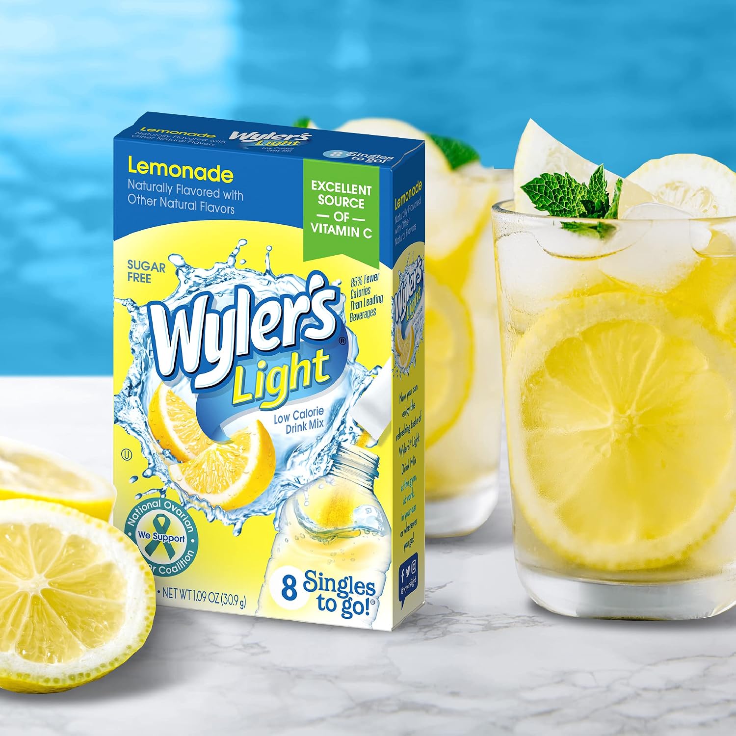Wyler’s Light Singles To Go Drink Mix, Cherry Limeade, 8 Count (Pack of 3)