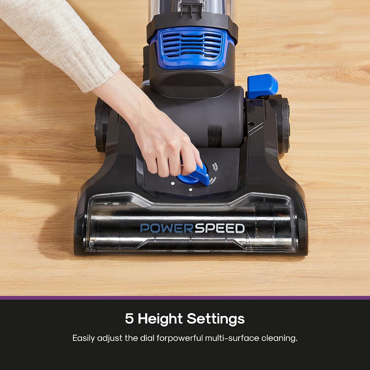 Eureka Lightweight Powerful Upright Vacuum Cleaner for Carpet and Hard Floor, PowerSpeed, New Model,Blue,black/New Model