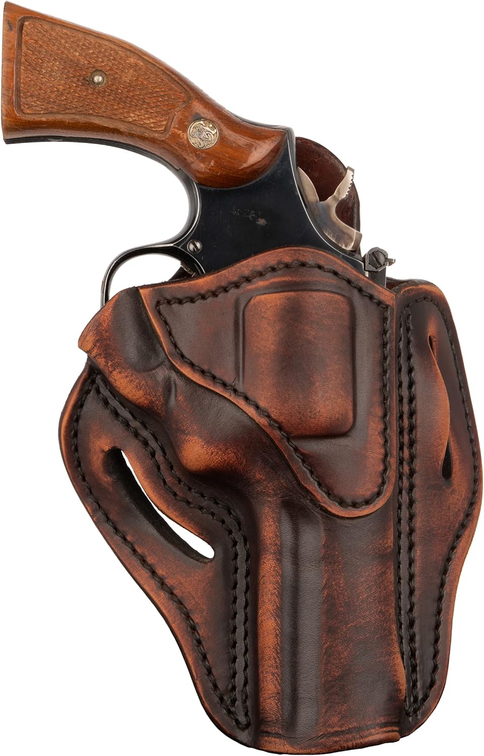 1791 Gunleather OWB K-Frame Holster Fits Ruger GP100, S&W 686, Model 66 | Right-handed leather belt holster also fits S&W 686, Model 66, L-Frame and Ruger Speed Six revolvers