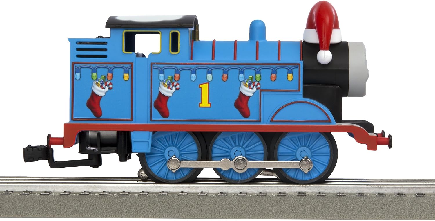 Lionel Thomas & Friends Christmas Freight Electric O Gauge Bluetooth Train Set with Remote, Blue,red and White