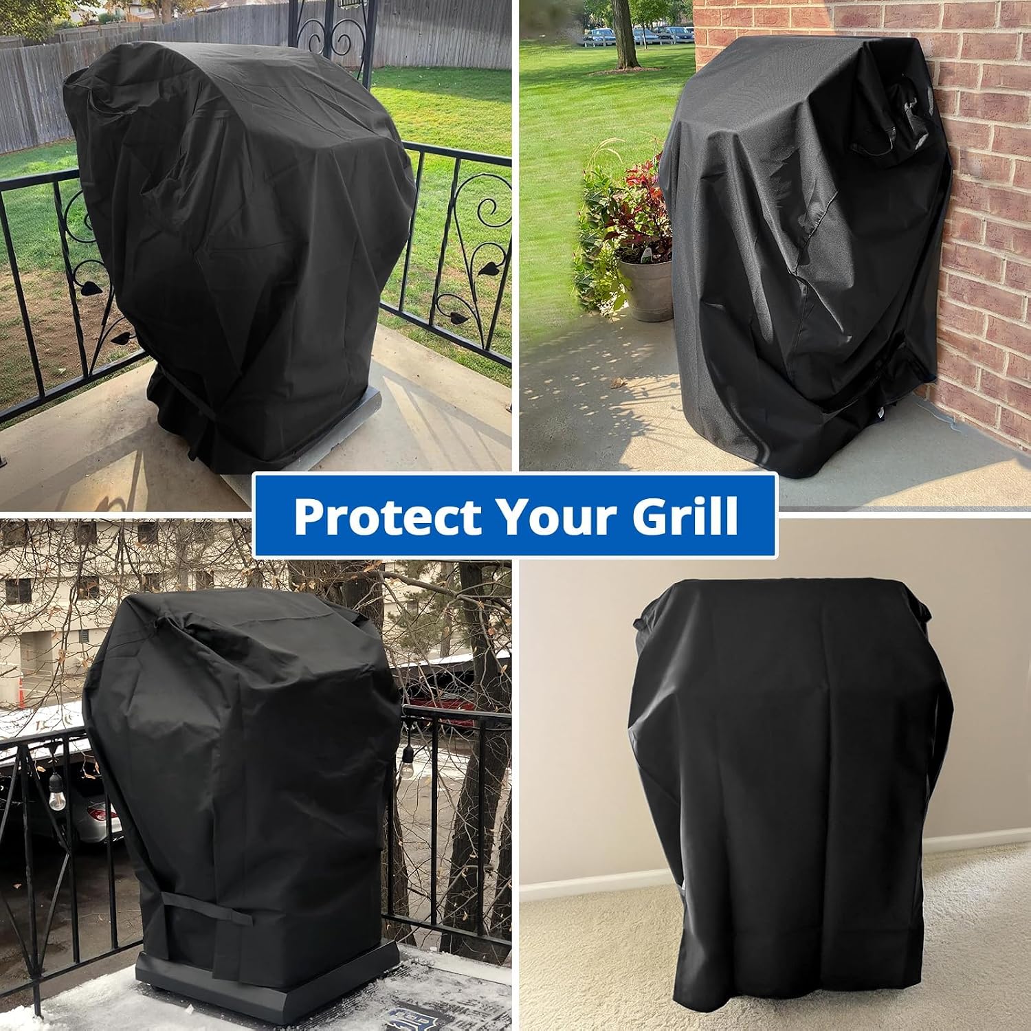 2 Burner Gas Grill Cover 32 inch, Heavy Duty Waterproof Small BBQ Grilling Cover, Compatible for Weber Char-Broil Nexgrill and More Grills with Collapsed Side Tables, All Weather Protection