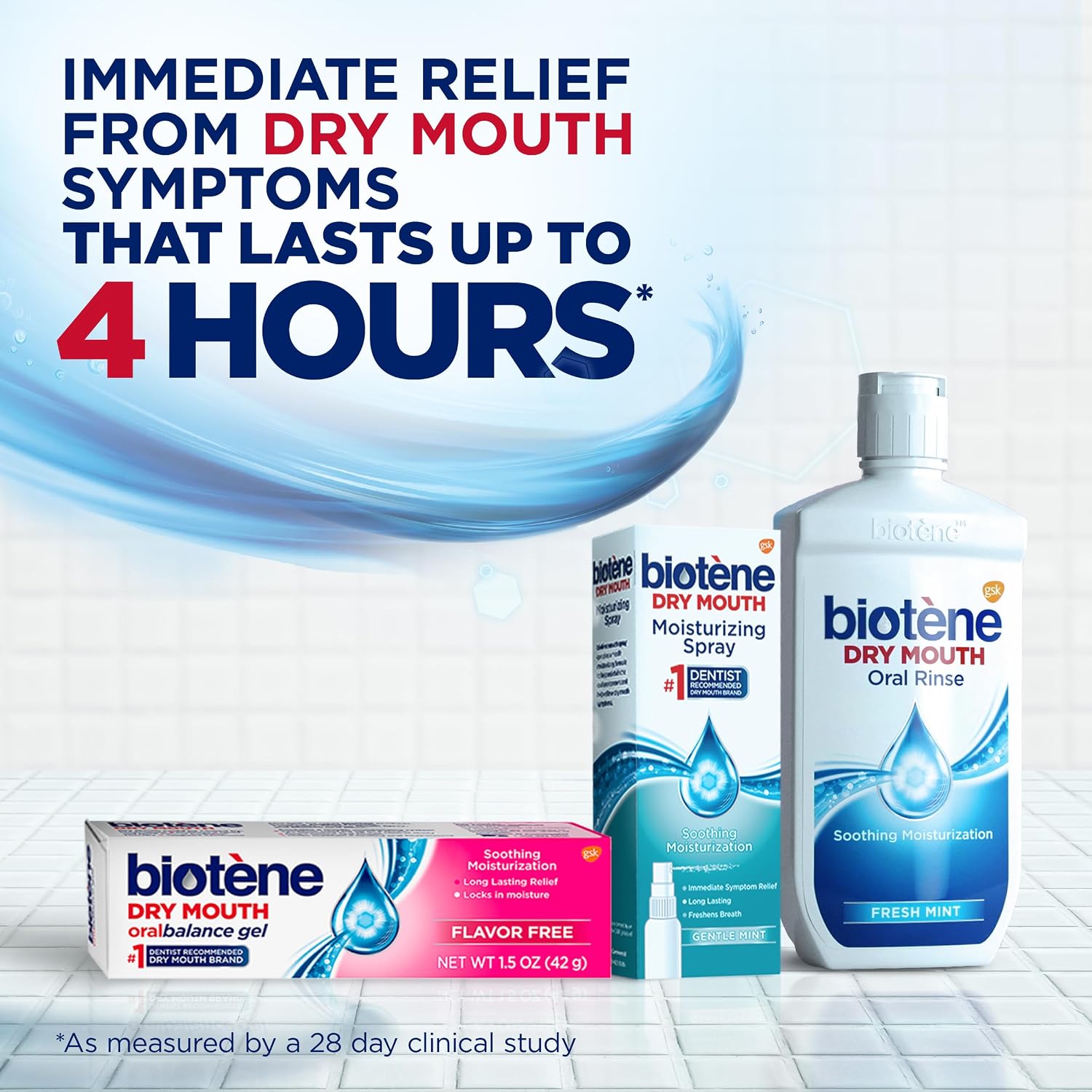 Biotene Oral Rinse, Dry Mouth Spray and Moisturizing Gel, 1 Kit
