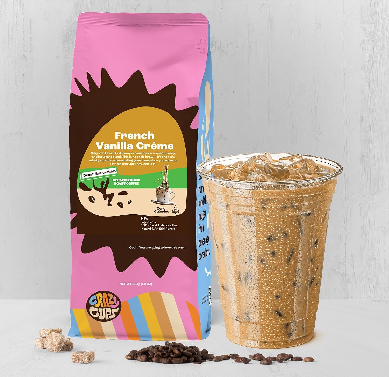 Crazy Cups Flavored Ground Coffee, Cinnamon French Toast, in 10 oz Bag, For Brewing Flavored Hot or Iced Coffee