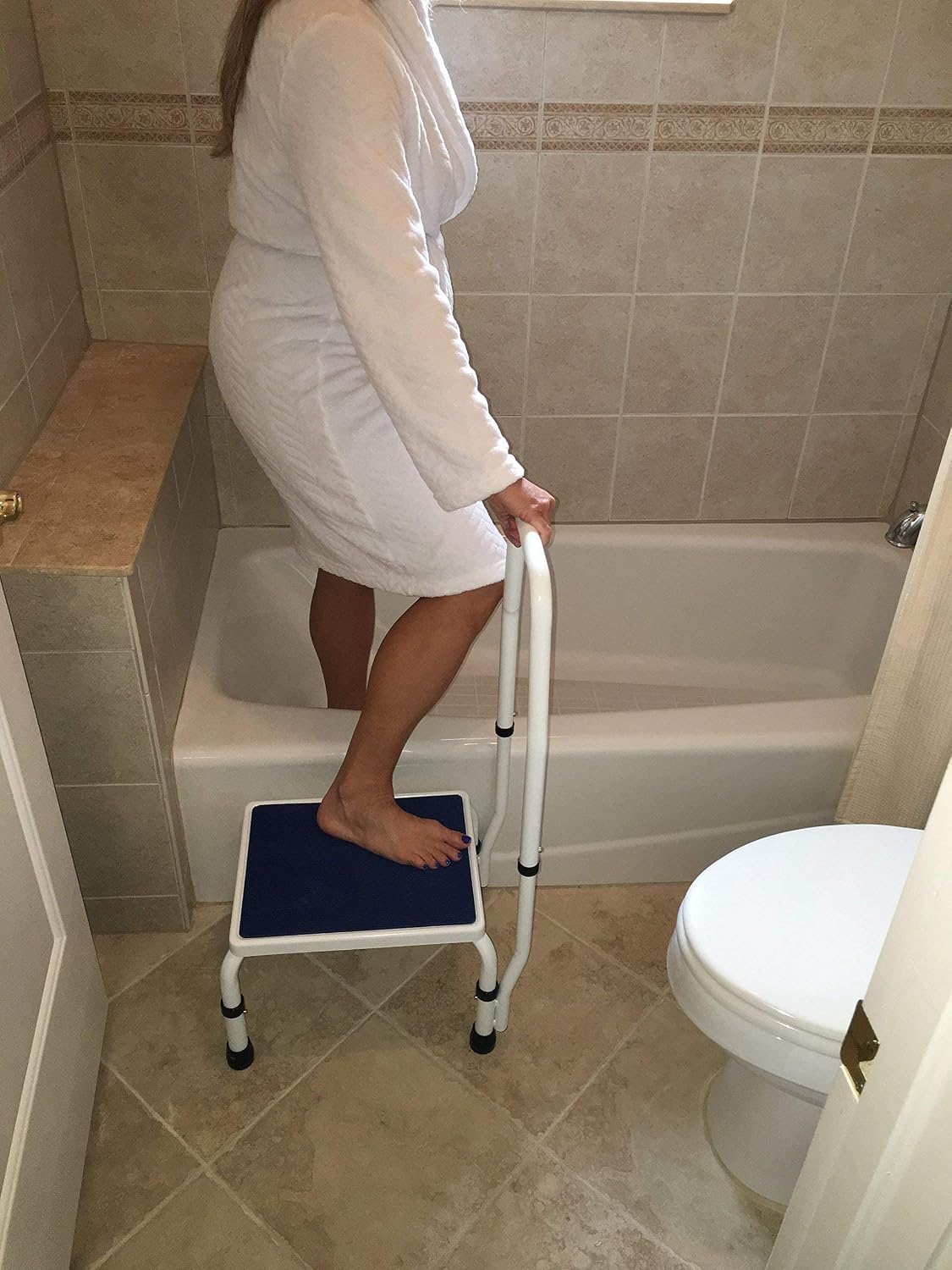 Step Stool with Handle for Elderly, Bed Step Stools for Seniors WithHandles