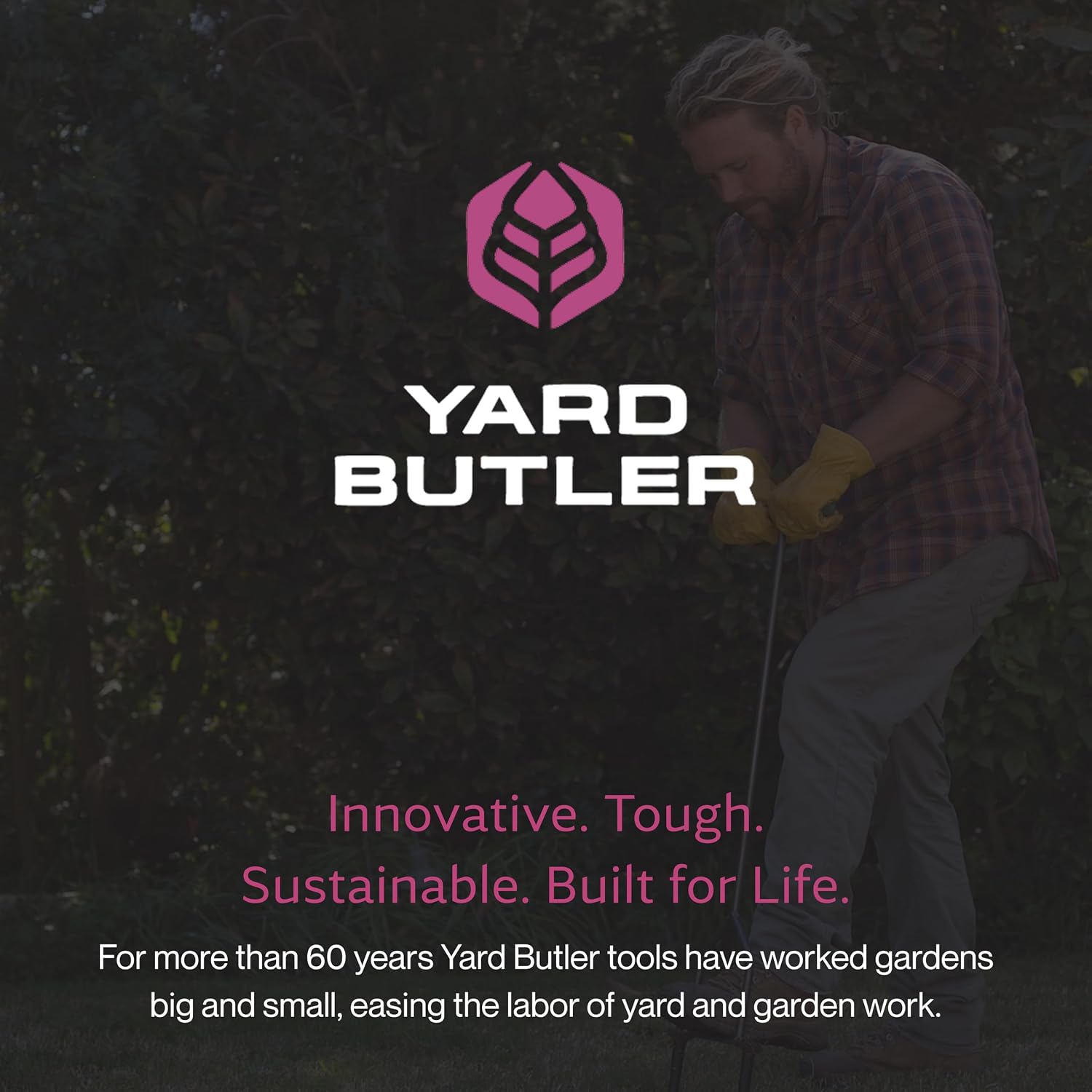 Yard Butler Manual Lawn Coring Aerator, ID-6C - Lawn Care Tool for Aerating - Long-Handled - Power-Coated Steel Construction - Comfortable Cushioned Handles Garden Tool - Easy to Use | Long-Handled Aerator, Powder-Coated Steel Construction, Cushioned Han…