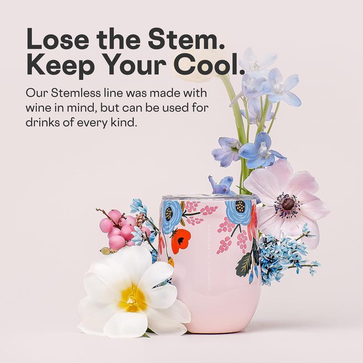 Corkcicle x Rifle Paper Co. 12 oz Insulated Tumbler, Blush Lively Floral
