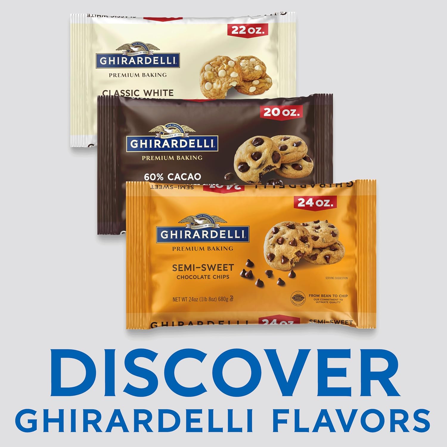 Ghirardelli, Baking Chips Semi Sweet, 12 Ounce