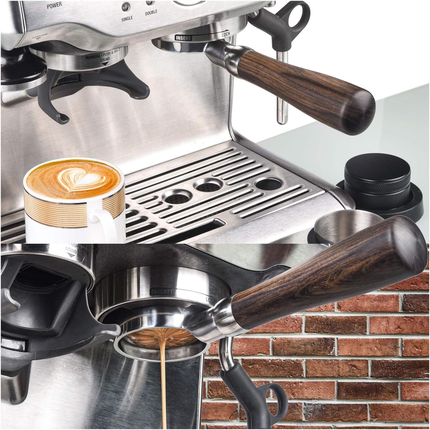 54mm Bottomless Portafilter, MATOW Bottomless Naked Portafilter Compatible with Breville 54mm Machines (Filter Basket Included)