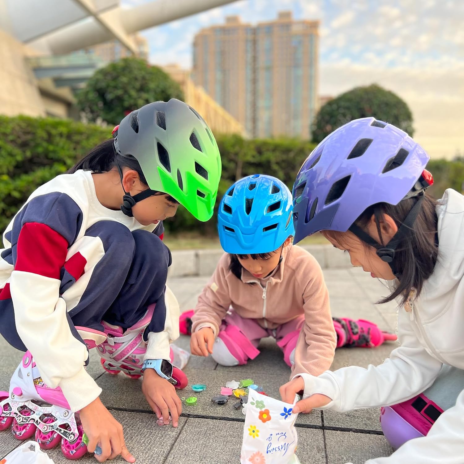Kids Bike Helmet with LED Light for Youth Teen Toddler Boys Girls