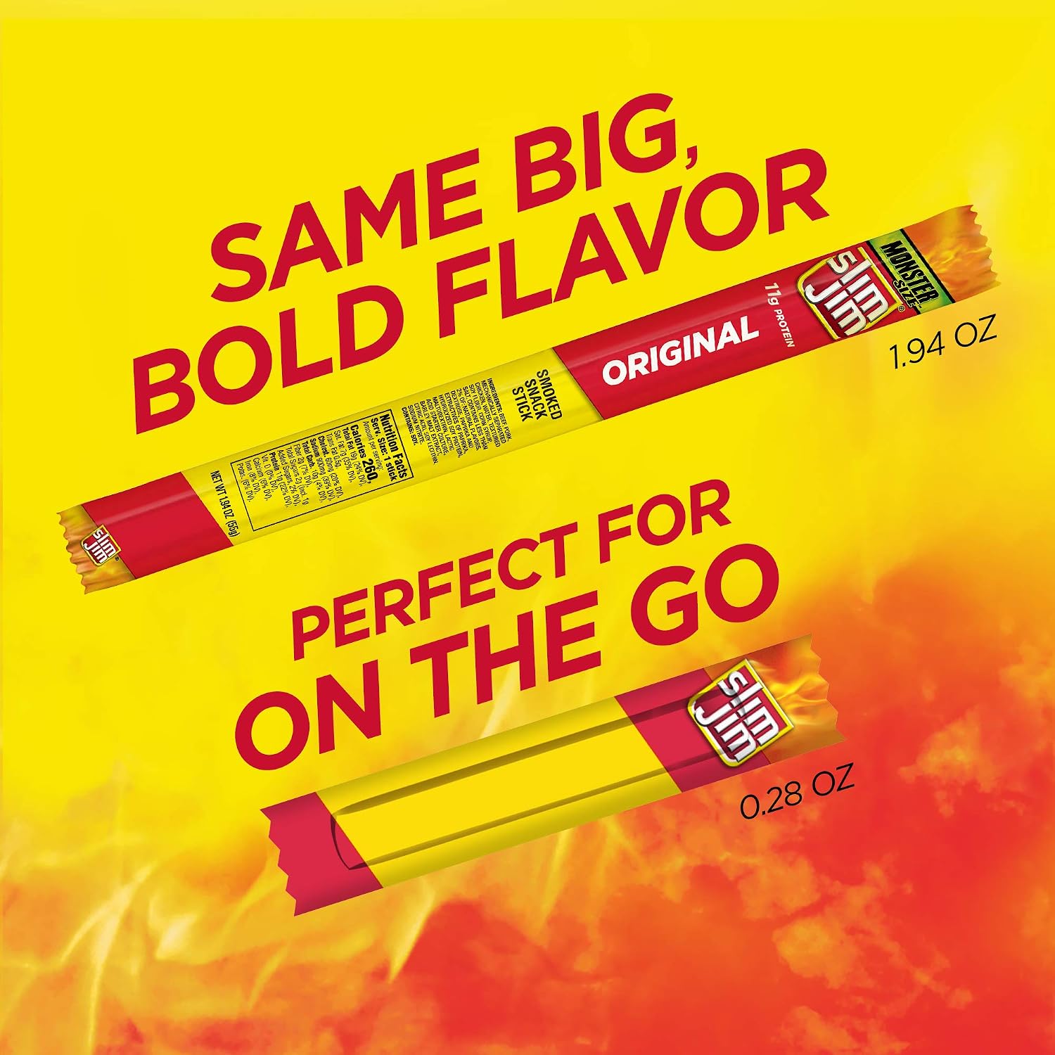Slim Jim Smoked Jerky Snack Sticks, Original Flavor, 0.28 oz., 14-ct