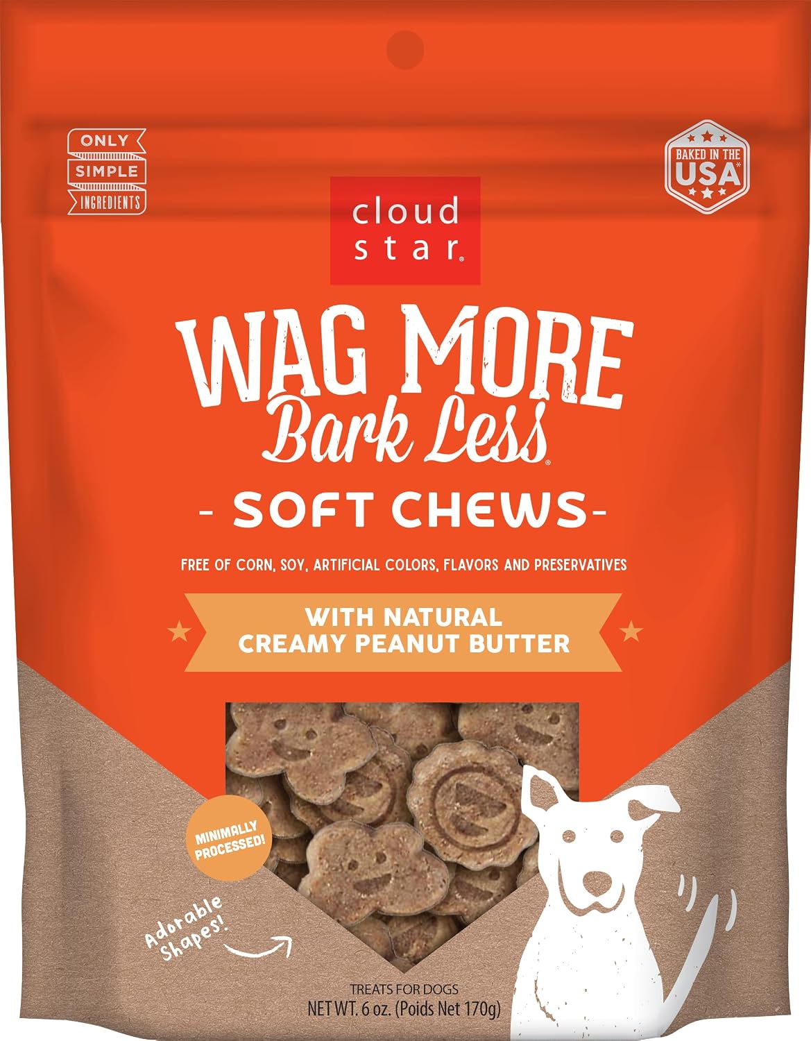 Cloud Star Wag More Bark Less - Dog Treats - Soft Chews - Grain Free Chicken & Sweet Potato - 5 oz Pouch