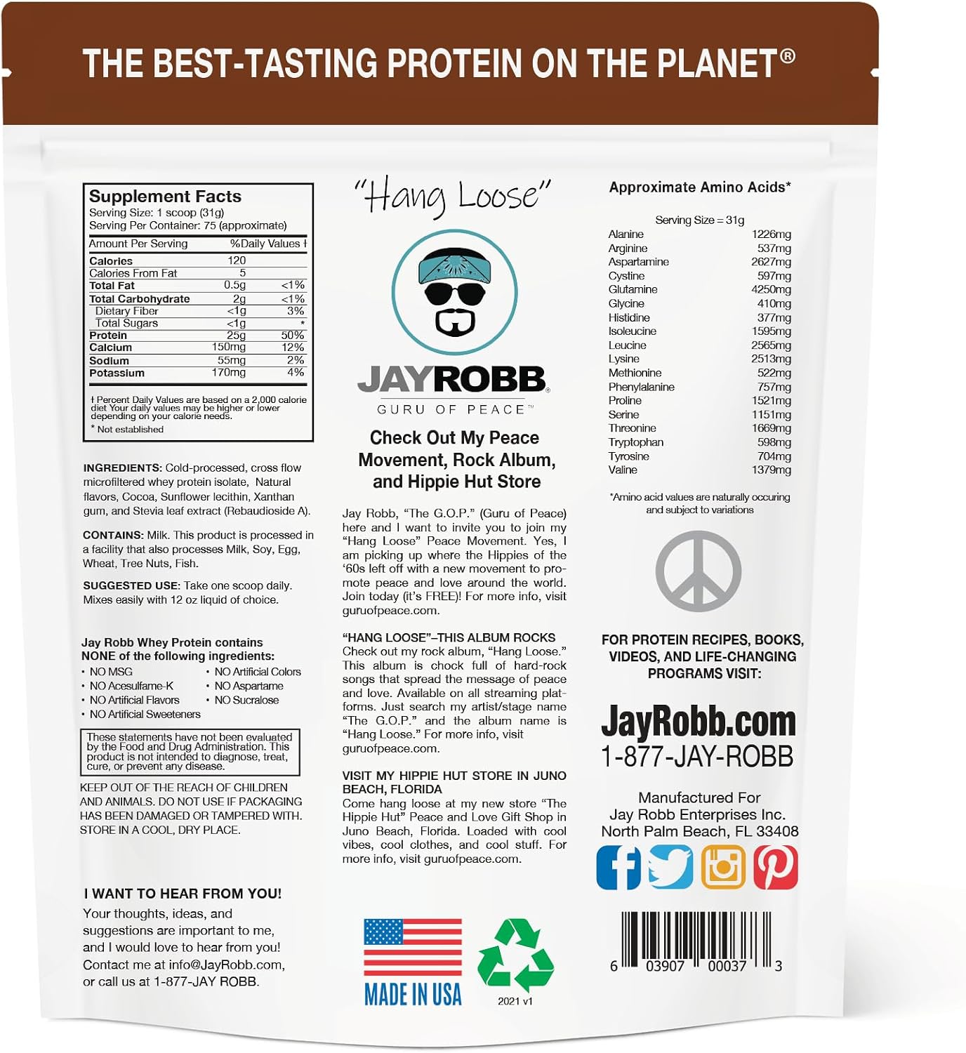 JAYROBB Whey Protein (5 Pound, Vanilla)