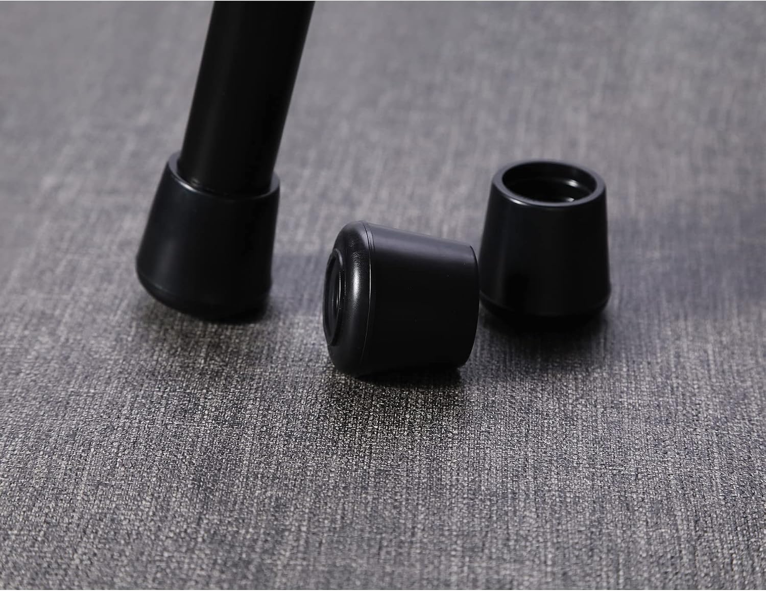 Furnigear Chair Leg Tips Caps Non-Slip Rubber Leg Tips 1-1/2” Inner Diameter Chair Leg Floor Protectors Round Black 4 Pack (Fit Round Diameter