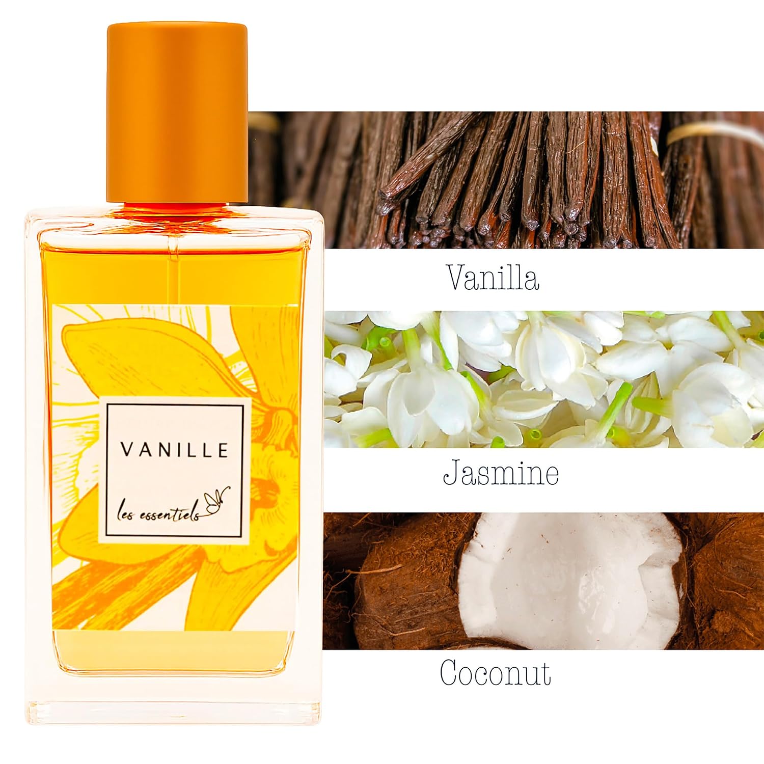 Les Essentiels Vanille EDP Spray - Floral Amber Fragrance - Perfume for Women - Opens with Notes of Jasmine and Ylang Ylang - 2.7 oz