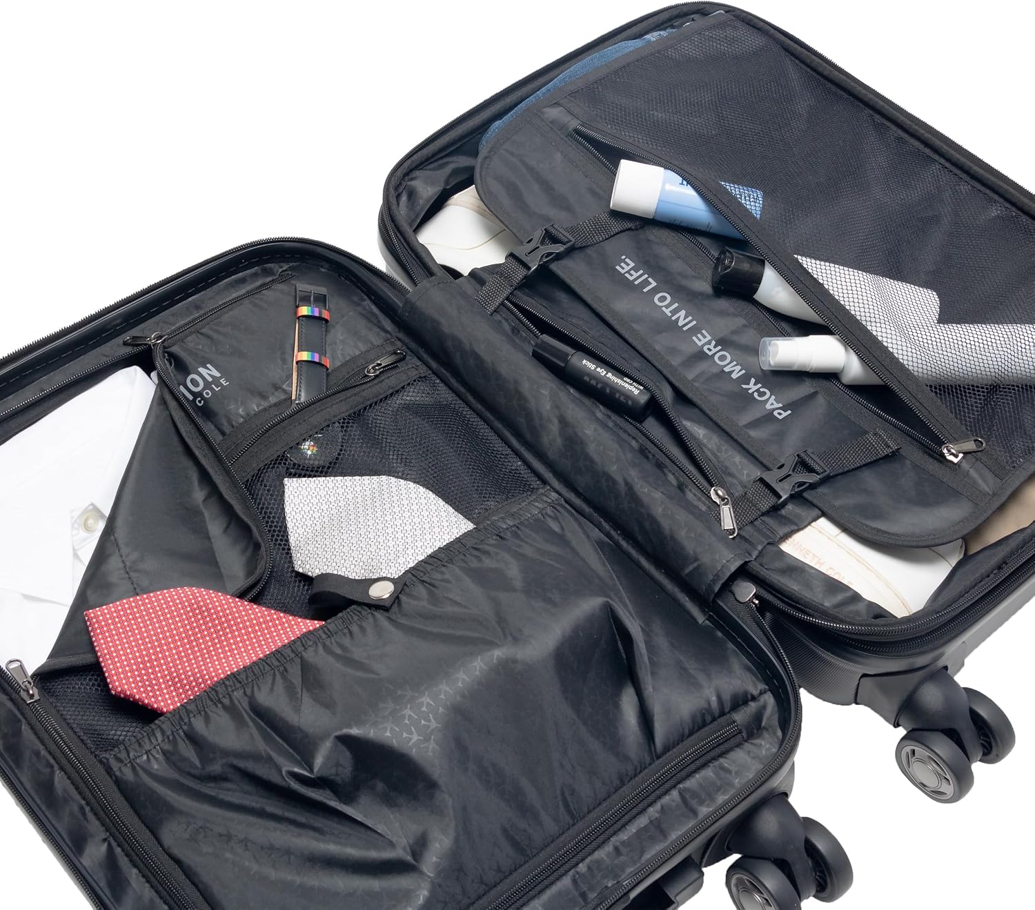Kenneth Cole REACTION Renegade Luggage Expandable 8-Wheel Spinner Lightweight Hardside Suitcase, Champagne, 20-Inch Carry On