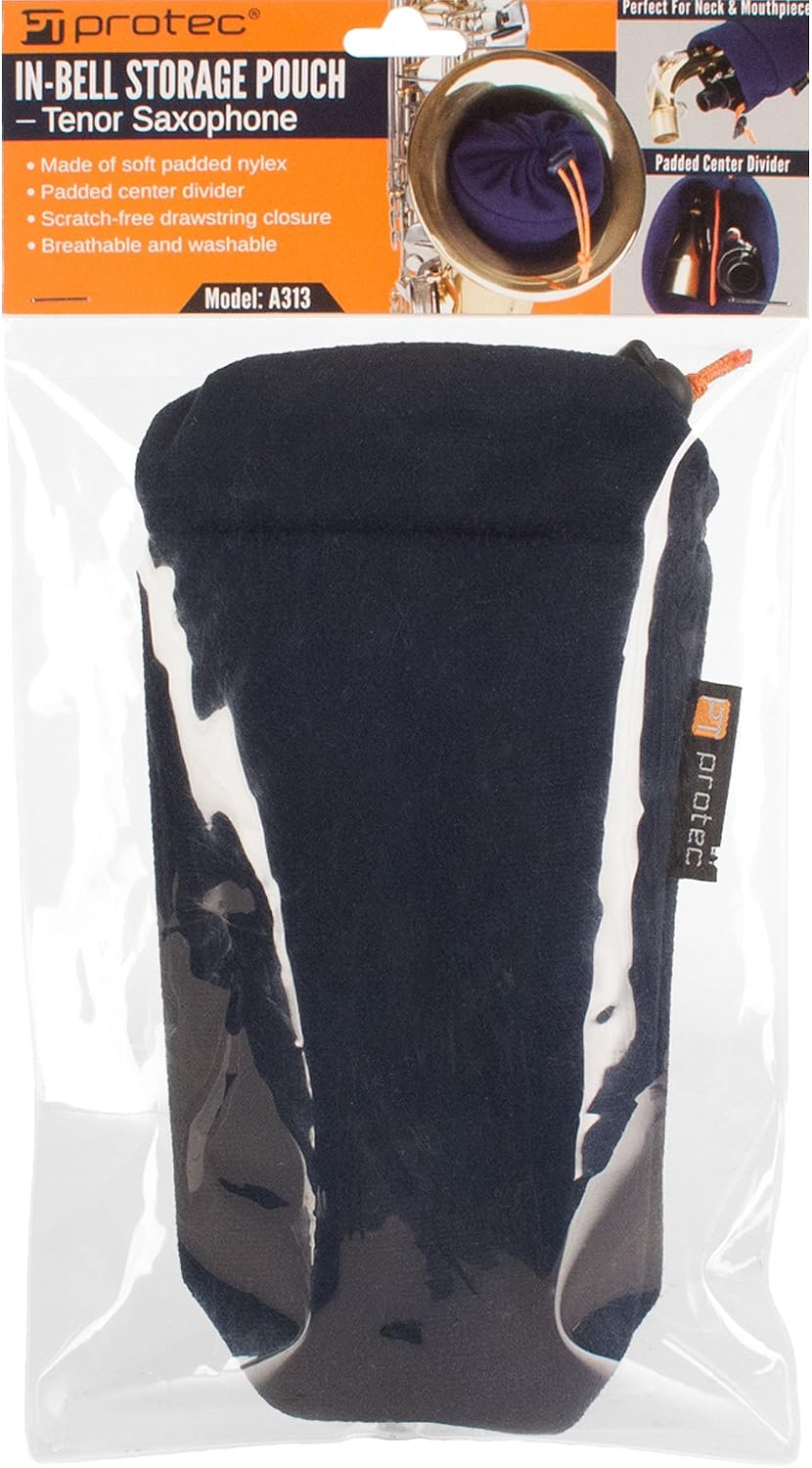 Protec Tenor Sax In-Bell Storage Pouch For Neck, Mouthpiece, & Other Accessories (A313)