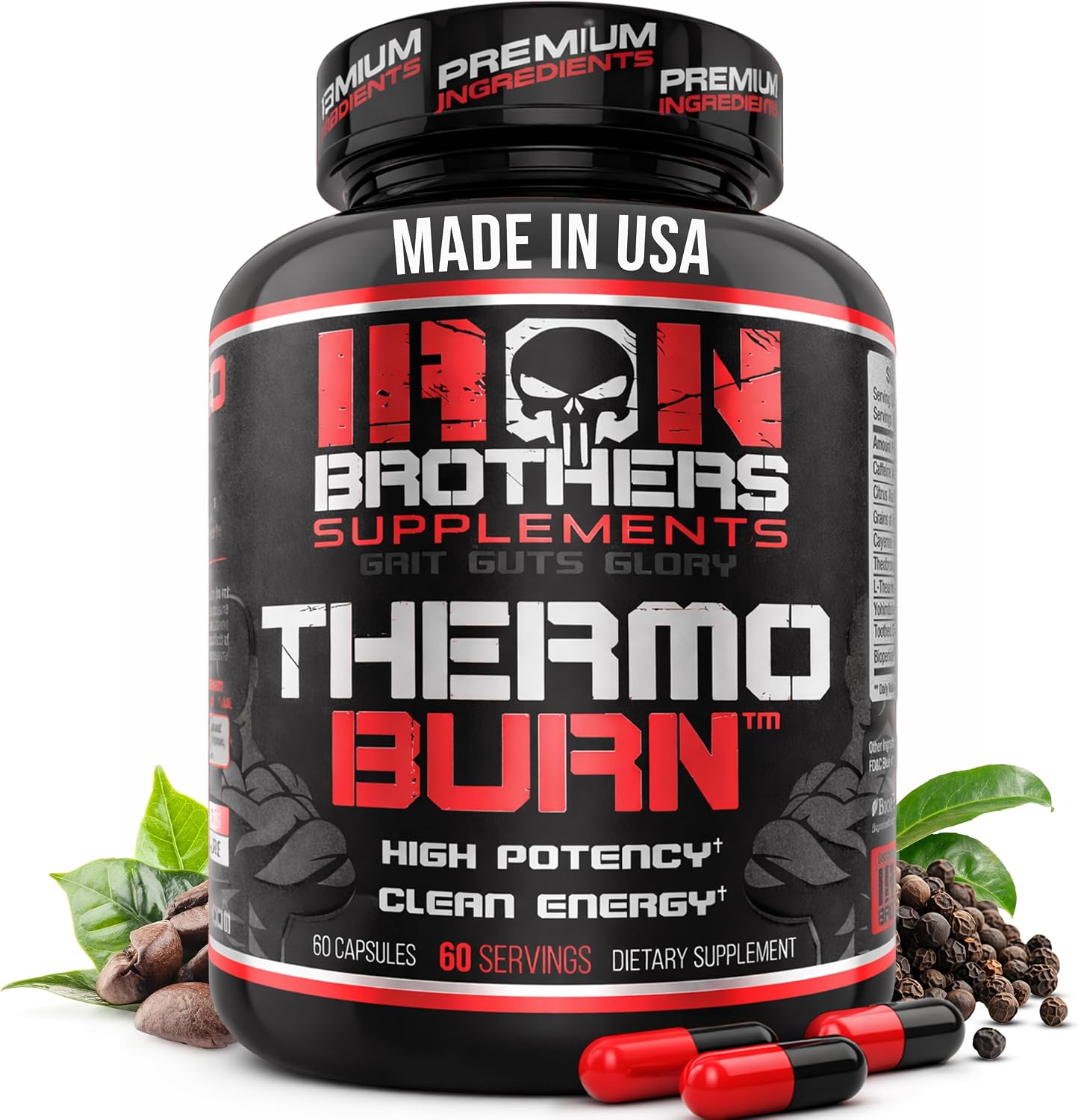 Iron Brothers Thermo Burn Hardcore Fat Burner – High Stim Thermogenic with Yohimbine HCl