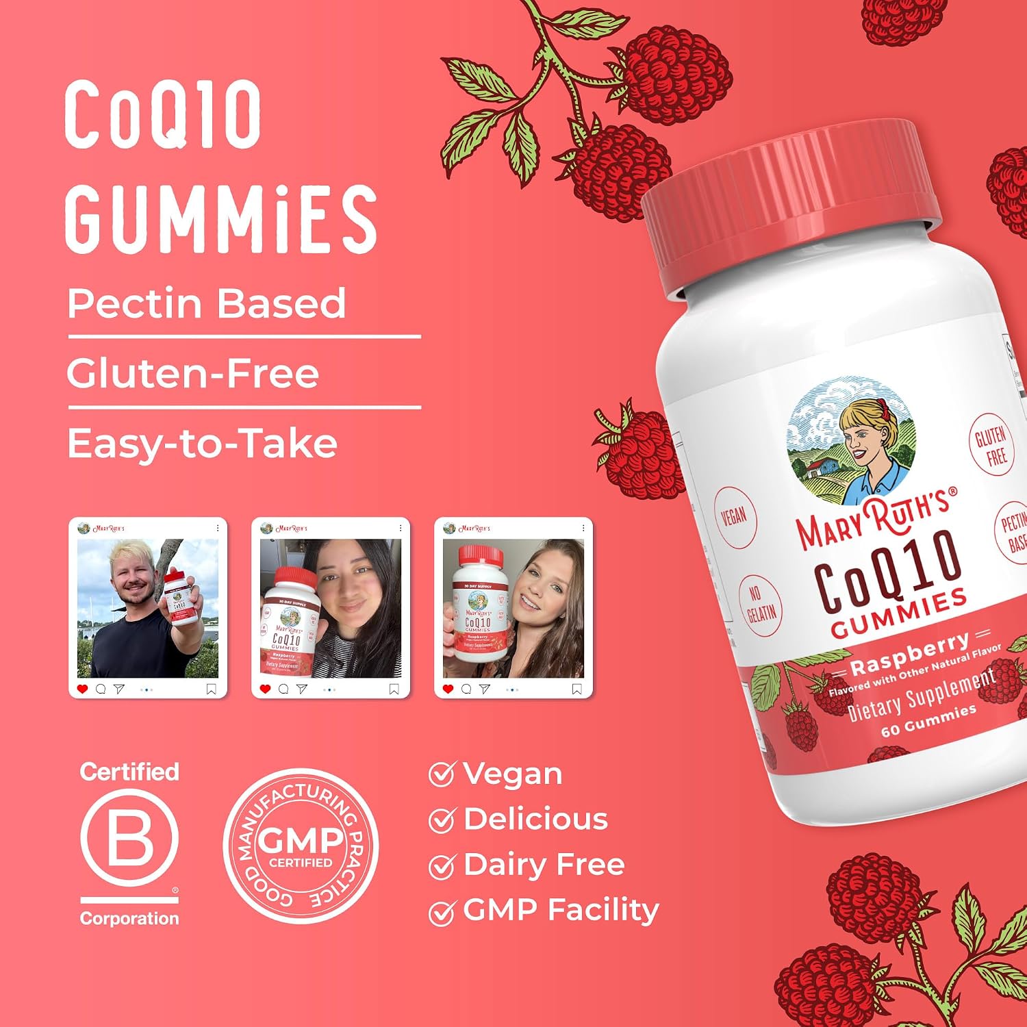 MaryRuth Organics CoQ10 Gummies | Coenzyme Q10 | Gummy Supplements for Heart Health & Cellular Health | Antioxidant | CoQ10 120 mg | Vegan | Non-GMO