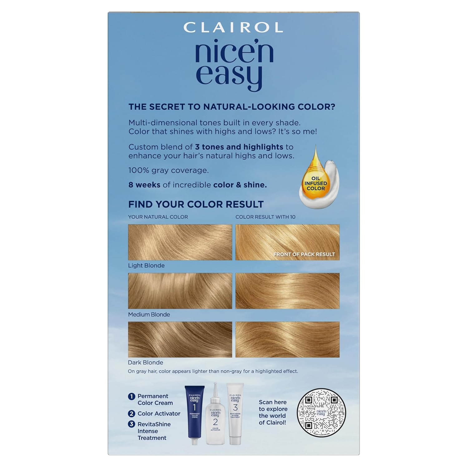 Clairol Nice'n Easy Permanent Hair Dye, 6A Light Ash Brown | Pack of 3