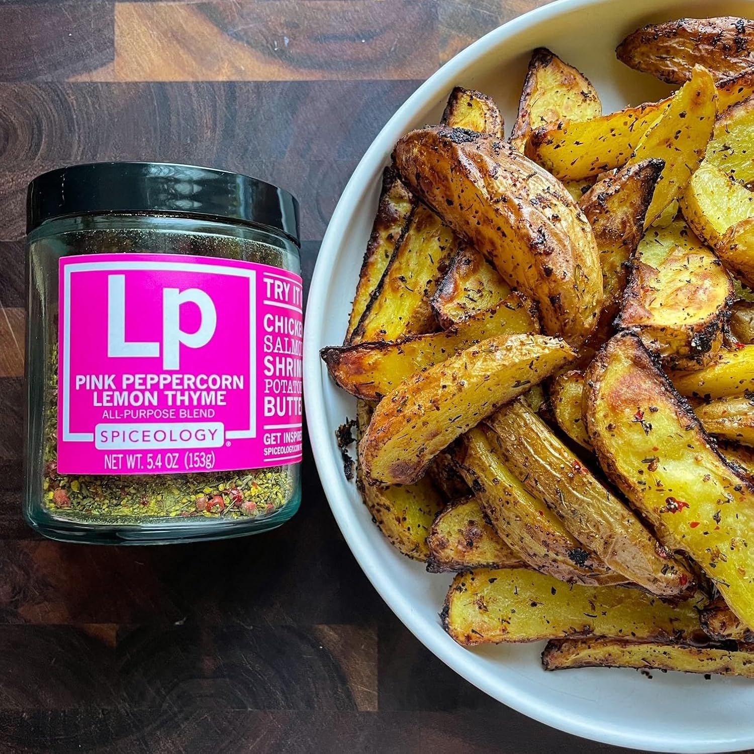 Spiceology Pink Peppercorn Lemon Thyme Seasoning, 5.4 oz | Use On: Chicken, Salmon, Shrimp, Potatoes, Butter, Vegetables, Salad Dressing, Lemon Pepper Seasoning, Vegetable Seasoning