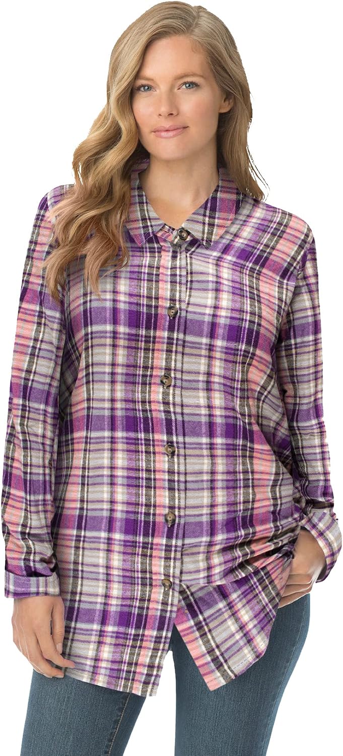 Woman Within Classic Flannel Shirt