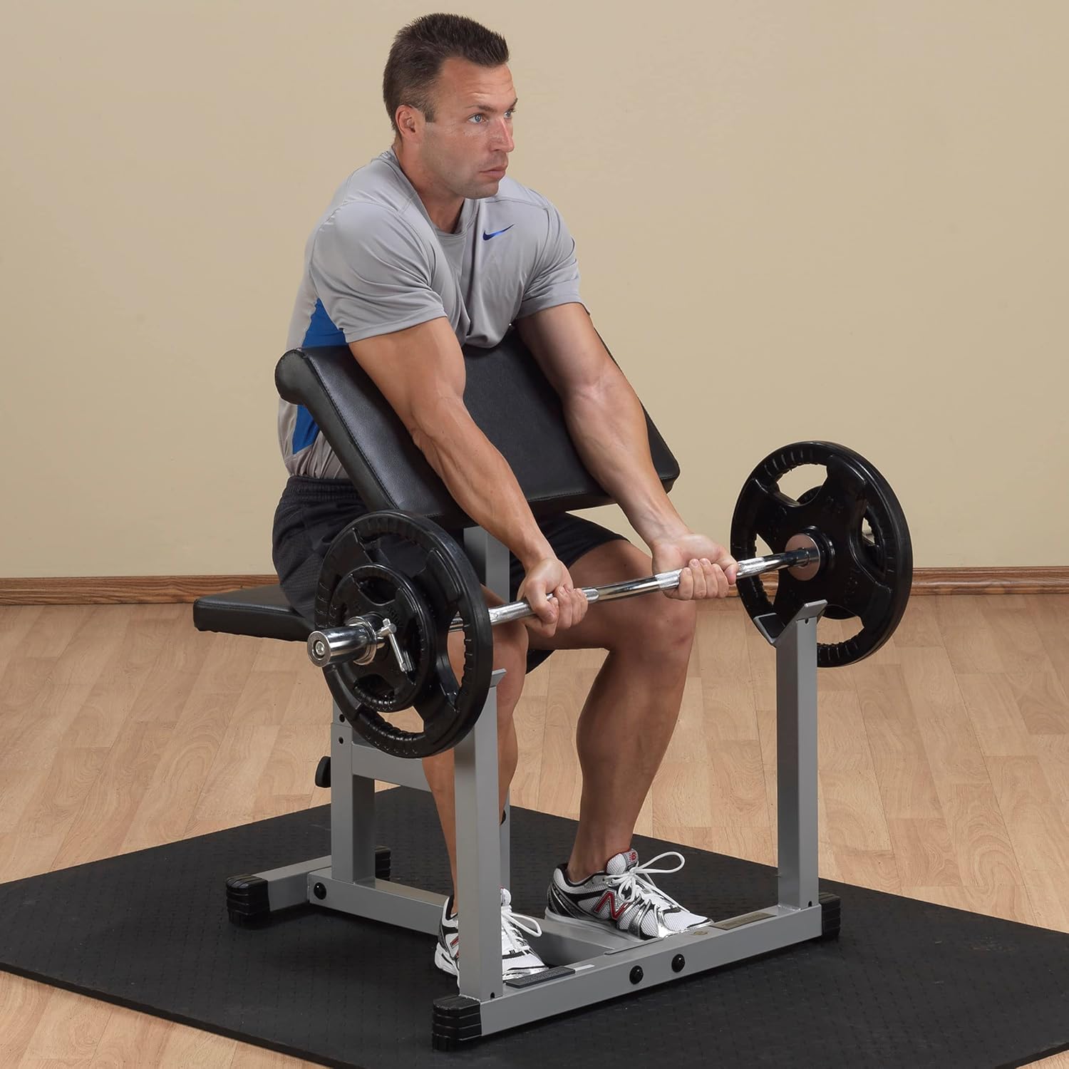 Body-Solid Preacher Curl Bench with Adjustable Seat and Extra Wide Base