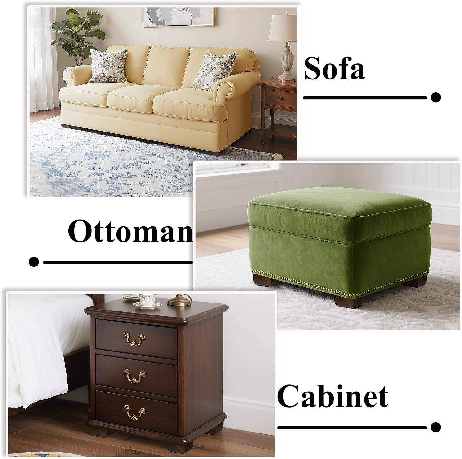 Sofa Legs Square Bed Feet 2 inch Wood Replacement Leg for Furniture Set of 4, Dark Brown
