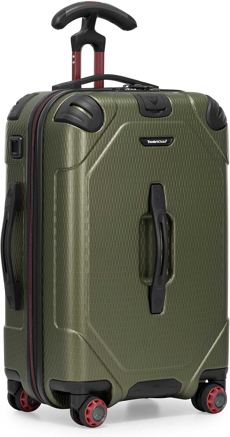 Traveler's Choice Maxporter II Polycarbonate Hardside Trunk with Spinner Wheels, Navy, 31-Inch Large Trunk
