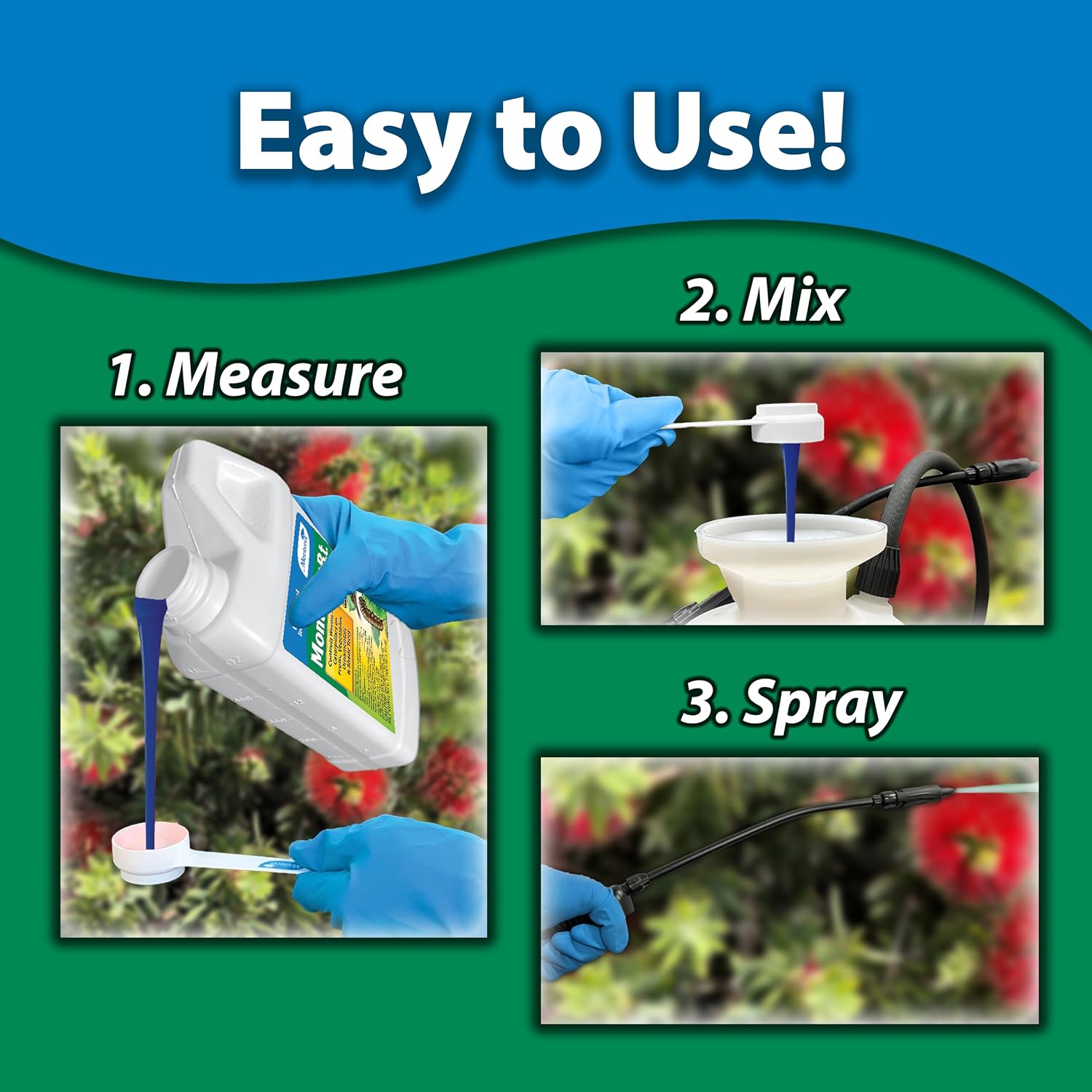 Monterey B.t. - Biological Insecticide for Organic Gardening - 1 Quart Concentrate - Apply Using a Sprayer Following Mix Instructions