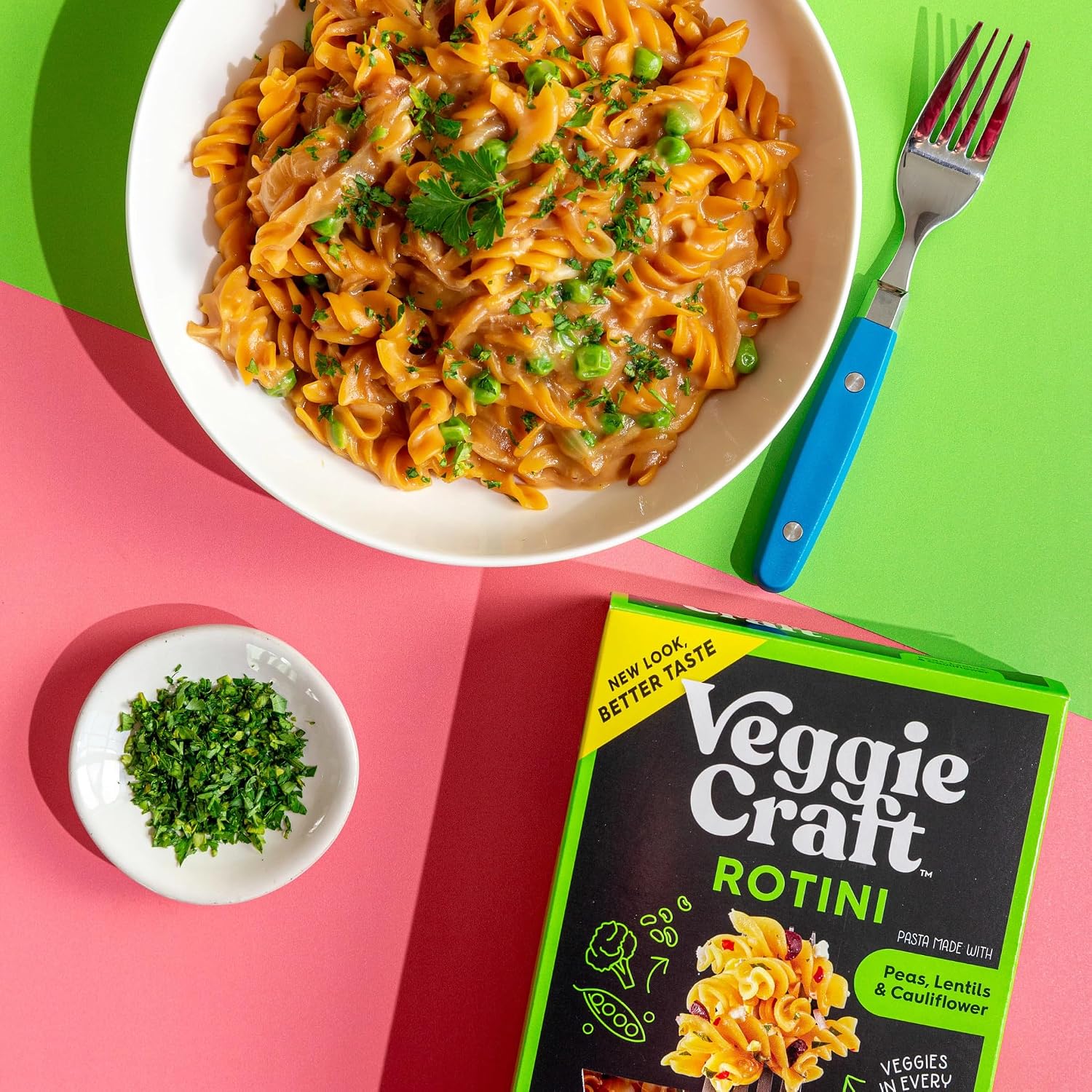 Veggiecraft Farms Rotini Pasta - High Protein, Vegan, Gluten Free Noodles, Made with Lentil Peas & Cauliflower, Plant Based, Low Carb, Healthy Pasta