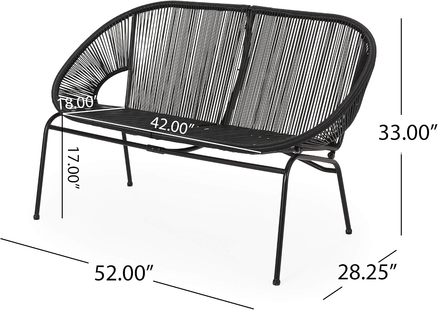 Christopher Knight Home Loveseat, Black