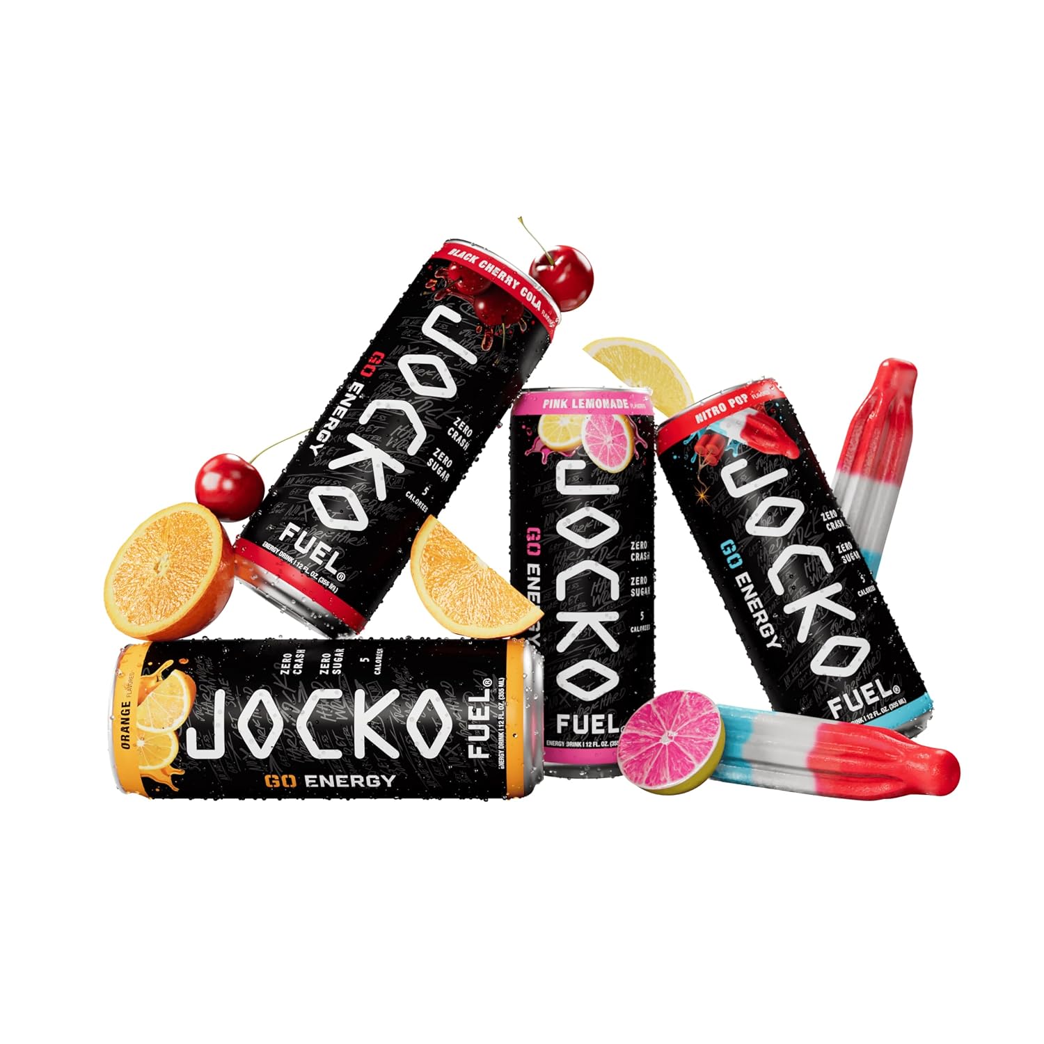 Jocko Fuel GO Energy Drinks, Sour Apple, 12 oz | 12 Pack