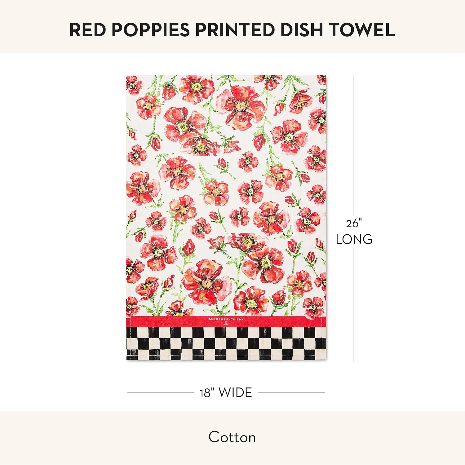 MACKENZIE-CHILDS Cotton Dish Towel, Hydrangea Tea Kettle