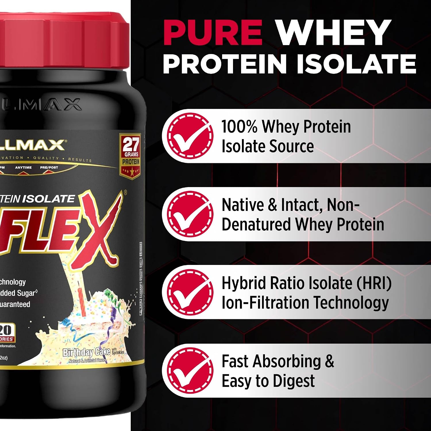ALLMAX ISOFLEX Whey Protein Isolate, Chocolate Peanut Butter, 5 lb
