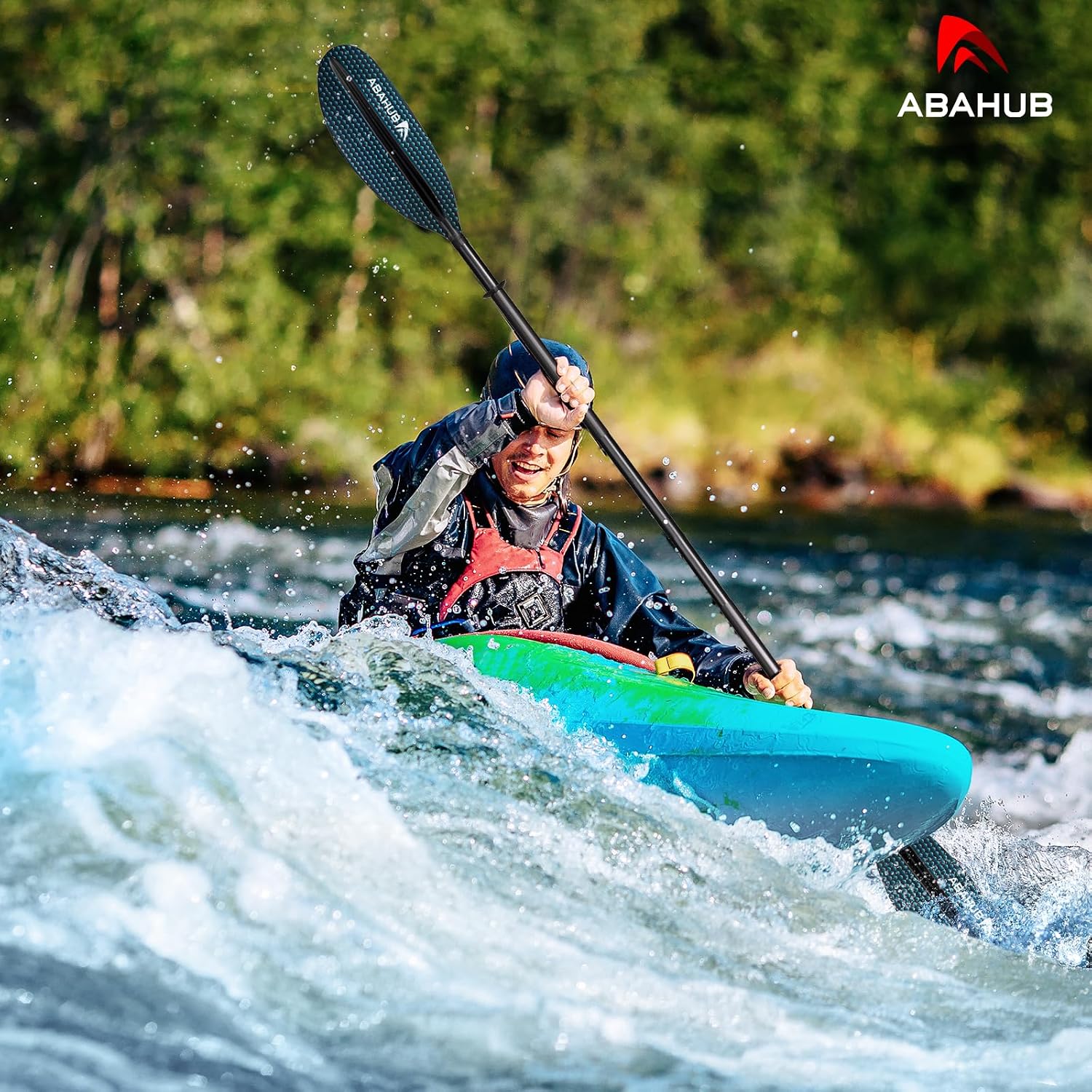 Abahub Kayak Paddle with Free Leash 220-240cm Kayaking Oars