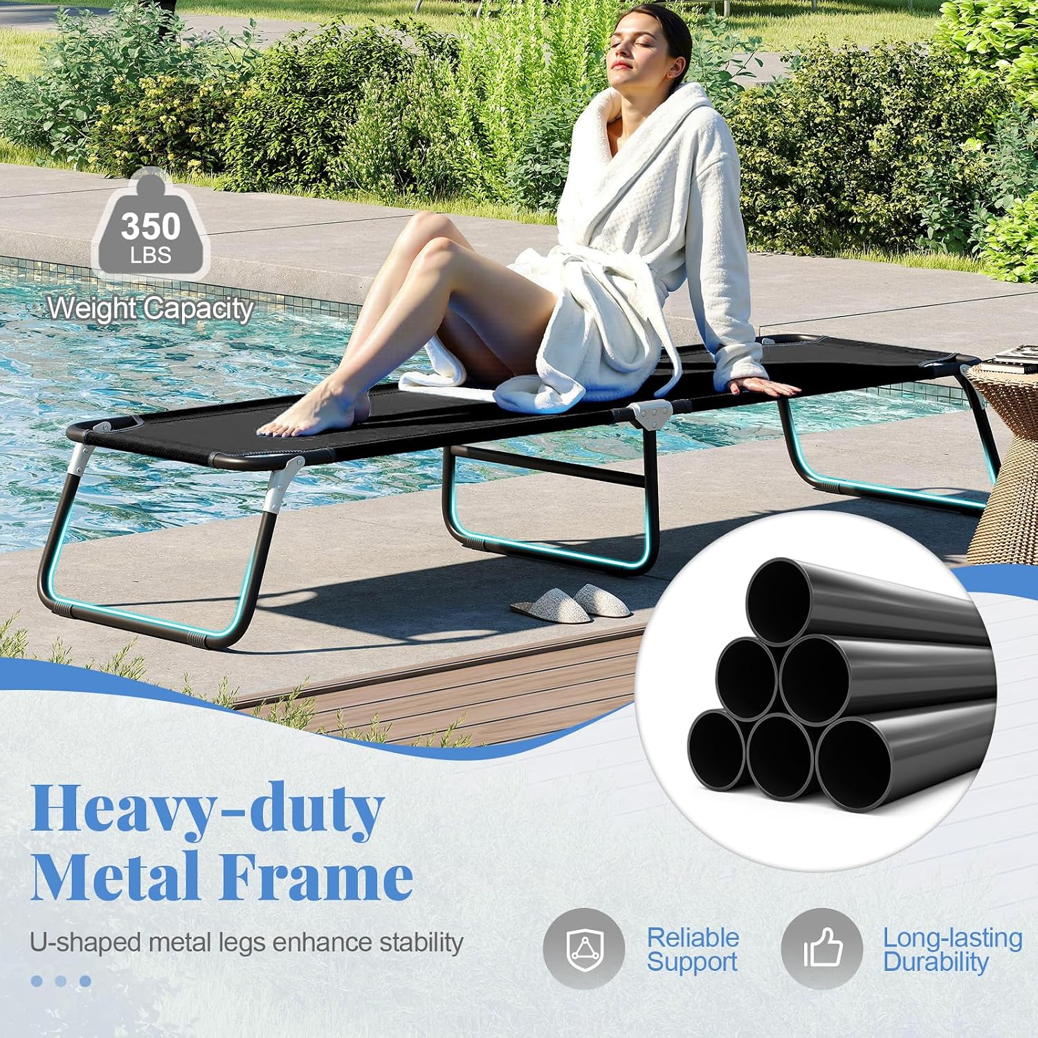 Goplus Folding Camping Cot, Sleeping Cots for Adults Kids