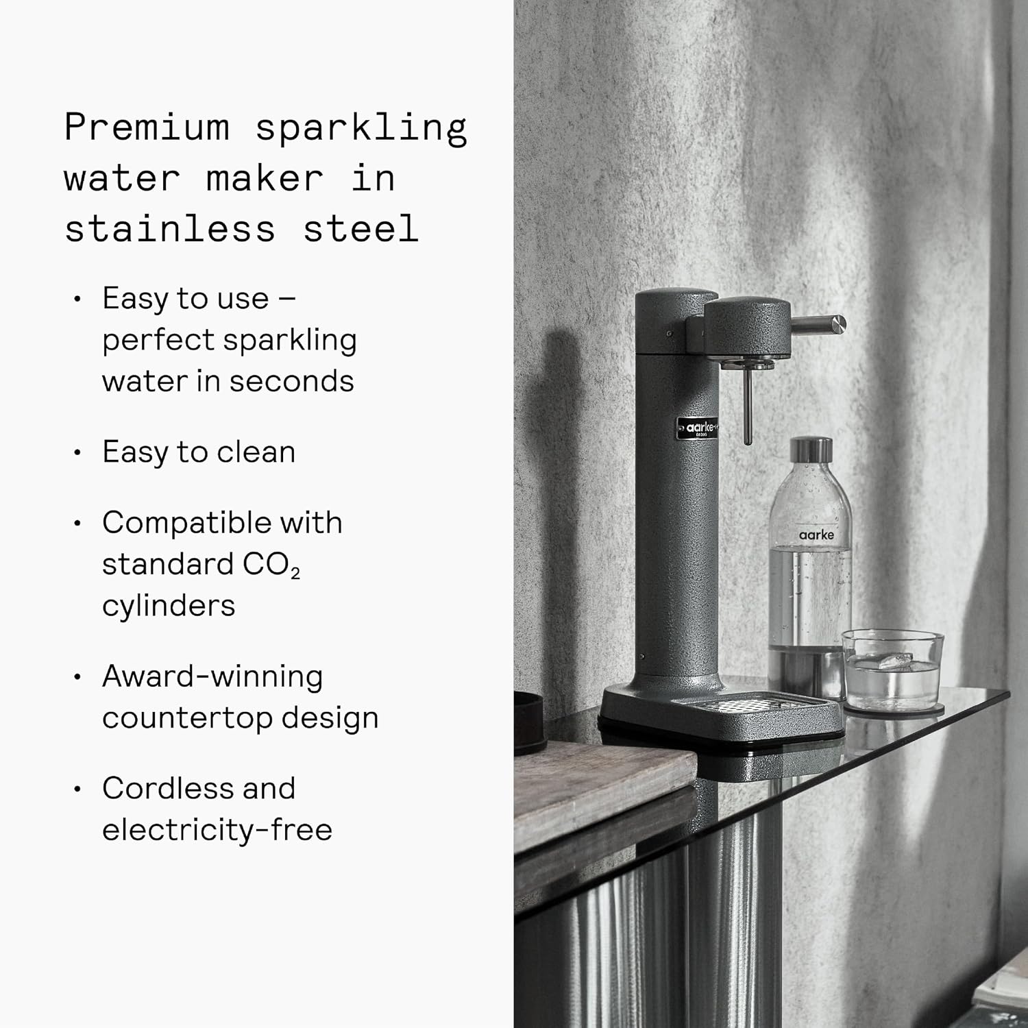 Aarke Carbonator 3 - Premium Sparkling Water Maker, Matte Black