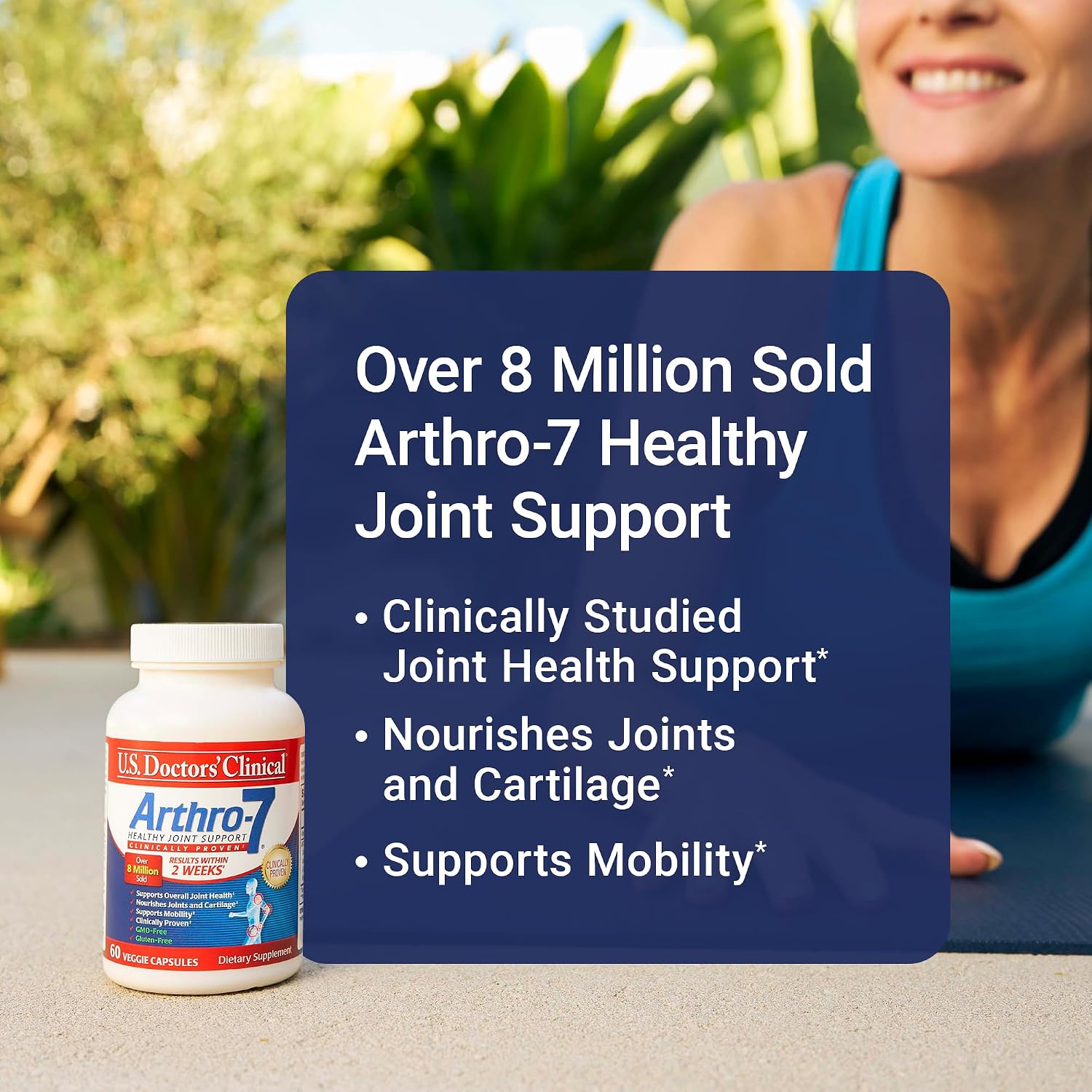 U.S. Doctors' Clinical Arthro-7 Joint Support Supplement - 60 Capsules | Clinically proven AR7 blend with turmeric, collagen, MSM & bromelain for healthy joints and mobility.* 60 capsules.