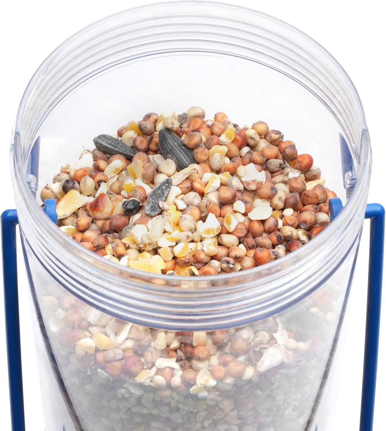 Perky-Pet Navy 2-in-1 Tube Bird Feeder for Outdoors, 4 Port Tube Bird Feeder
