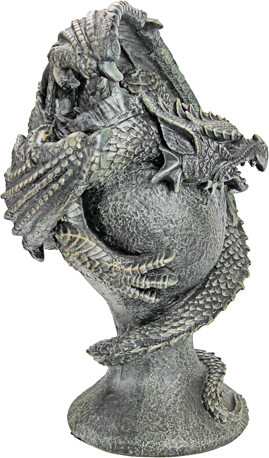 Design Toscano The Dragon of Falkenberg Castle Moat Lawn Garden Statue, 28 Inch Long, 14 Inch Tall, Cast Stone Resin, Gray Stone Finish