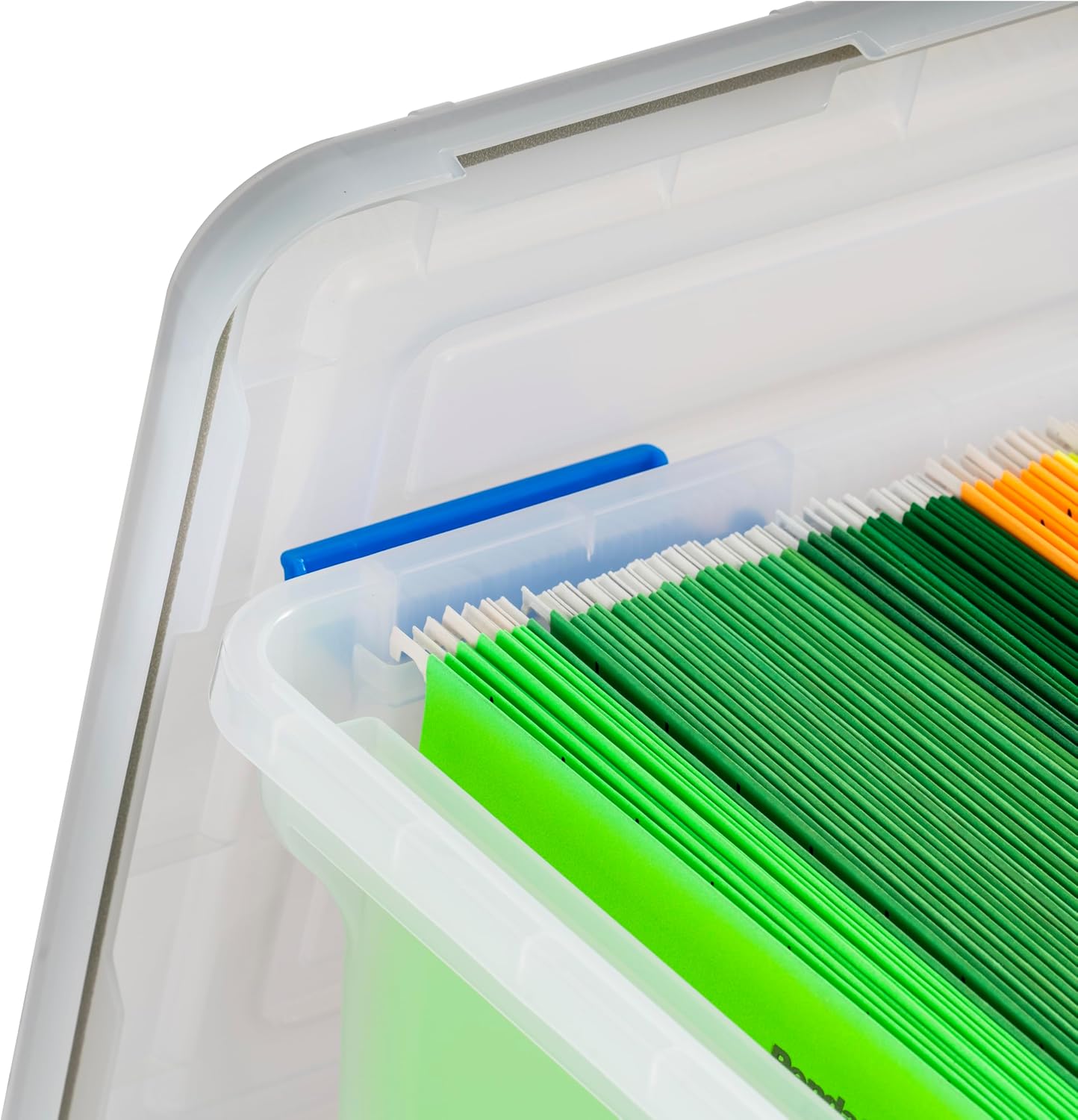 IRIS USA 5-Pack 44 Qt. Letter File Box with Hinged Lid, Clear | Protect important documents, letter and legal files with secure storage for home offices, moving, and long-term organization